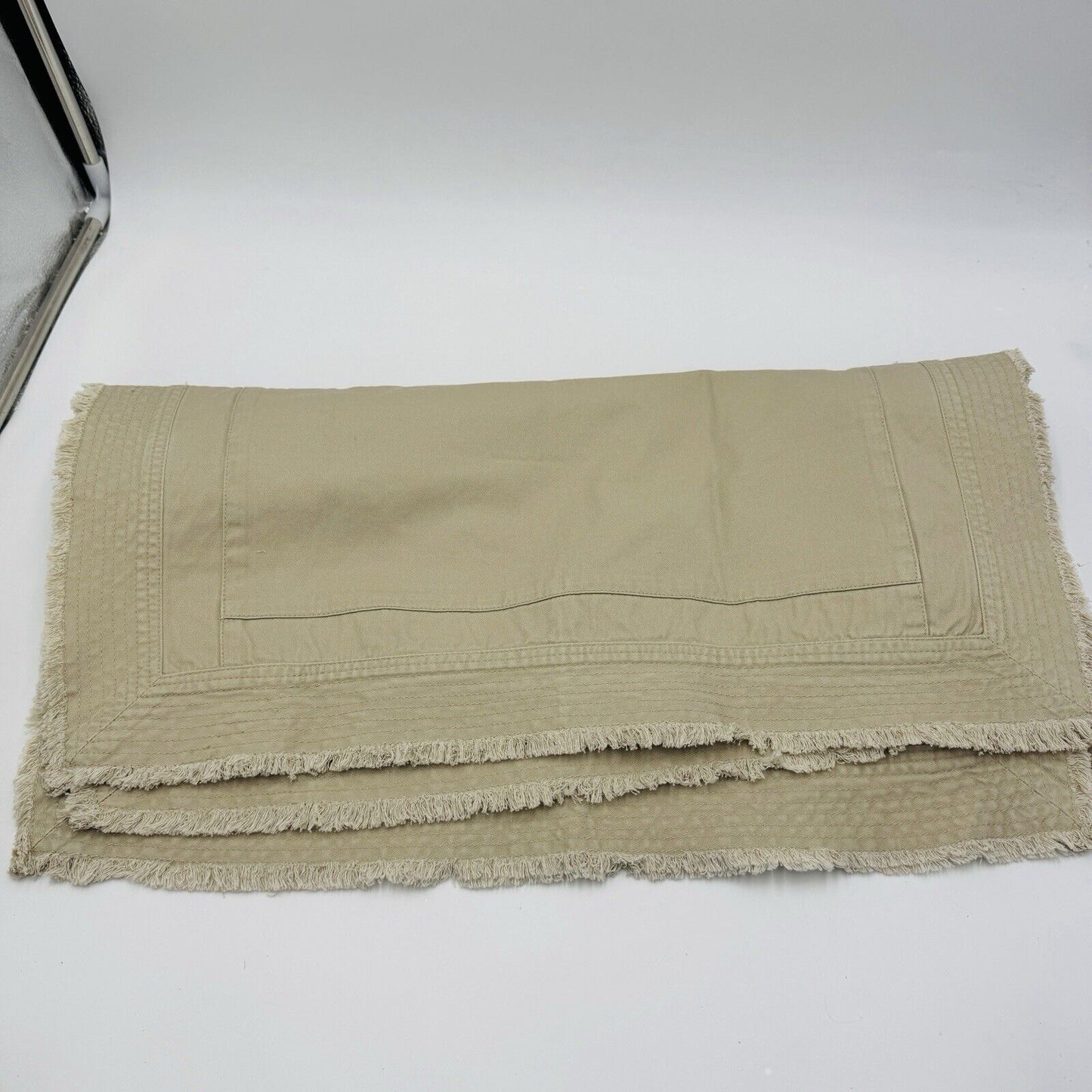 Pottery Barn washed twill flange pillow cover House De Coussin 18”x18” Cotton