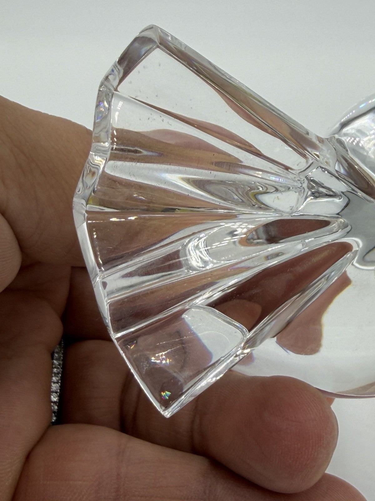Baccarat France Crystal LOVE BIRDS Doves Figurine Clear 2.5”H X4” Vtg