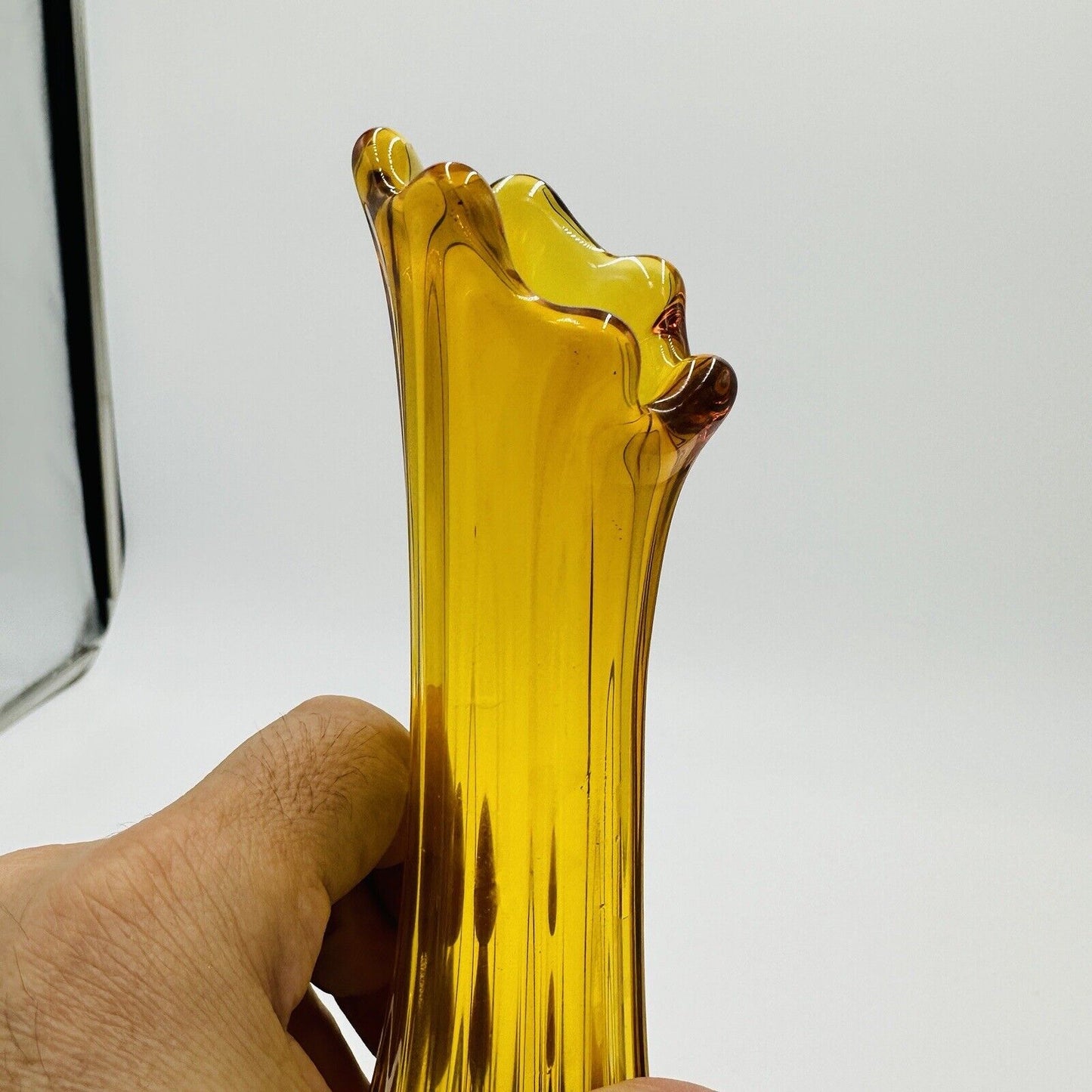 Kanawha Vase Amber Glass Vintage Home Decor 11in Tall Large Bud
