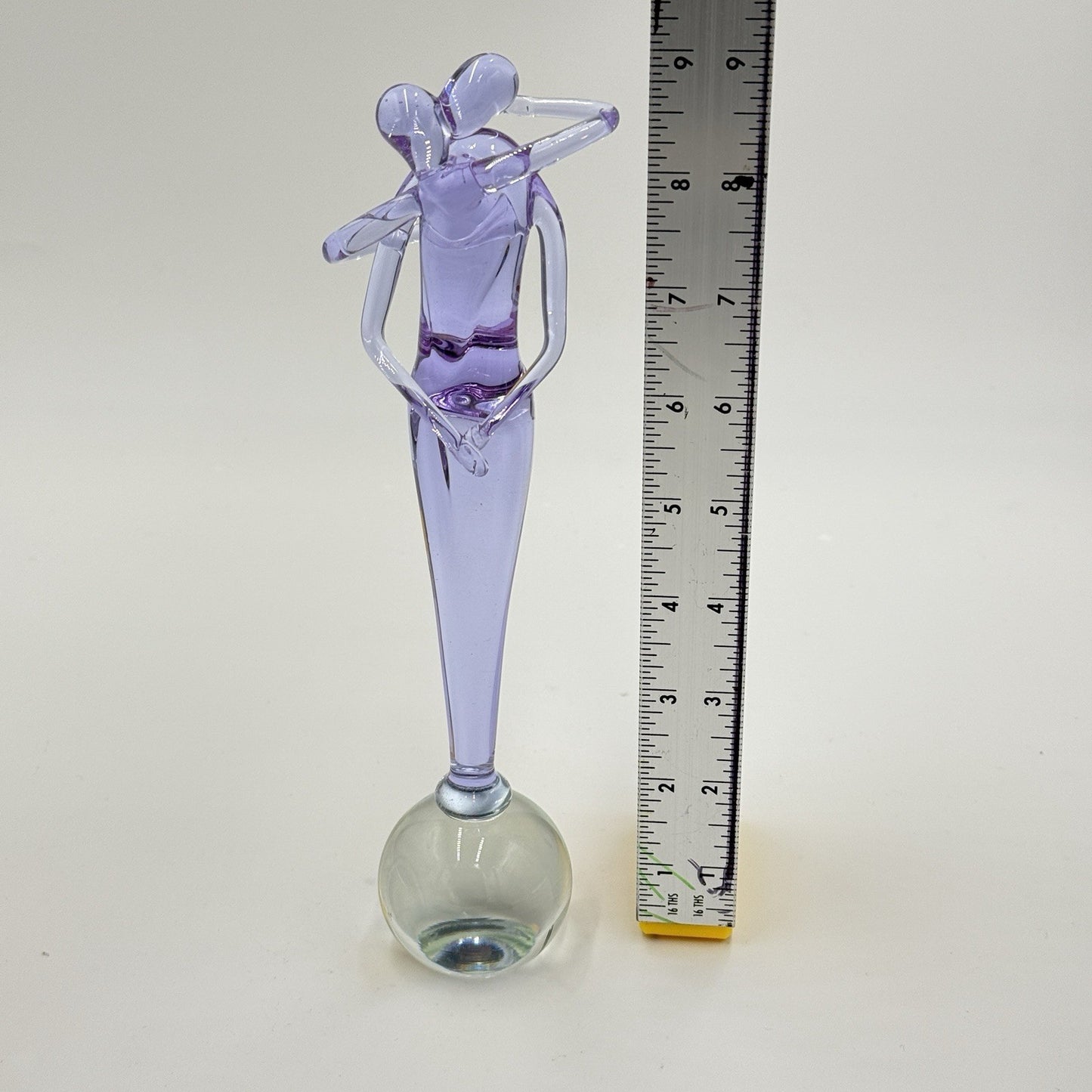 Murano Art Glass Italy BUCELLA CRISTALLI THE EMBRACE Sculpture 9” Purple