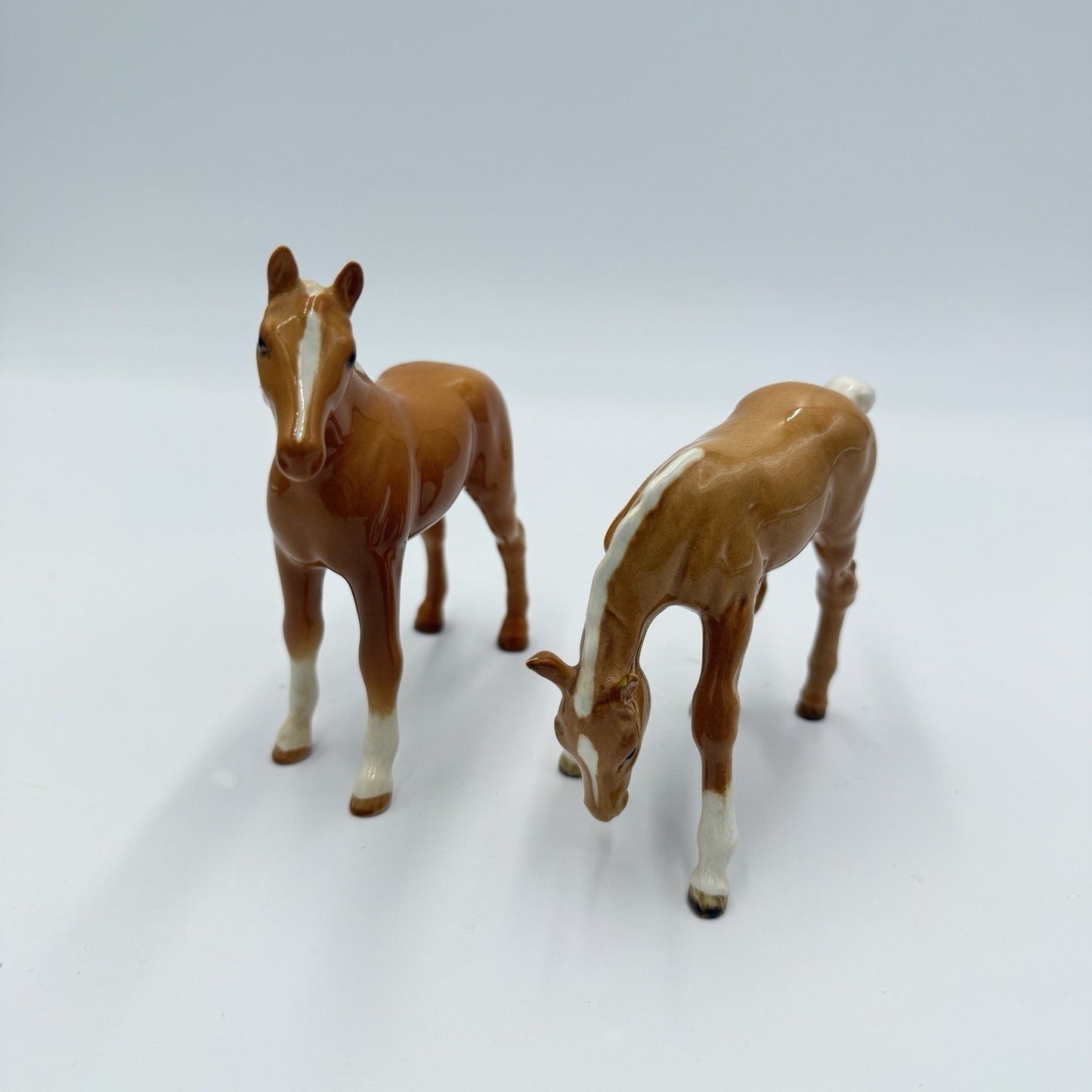Vintage Beswick England Porcelain Palomino Foals Horses Figurines Pair