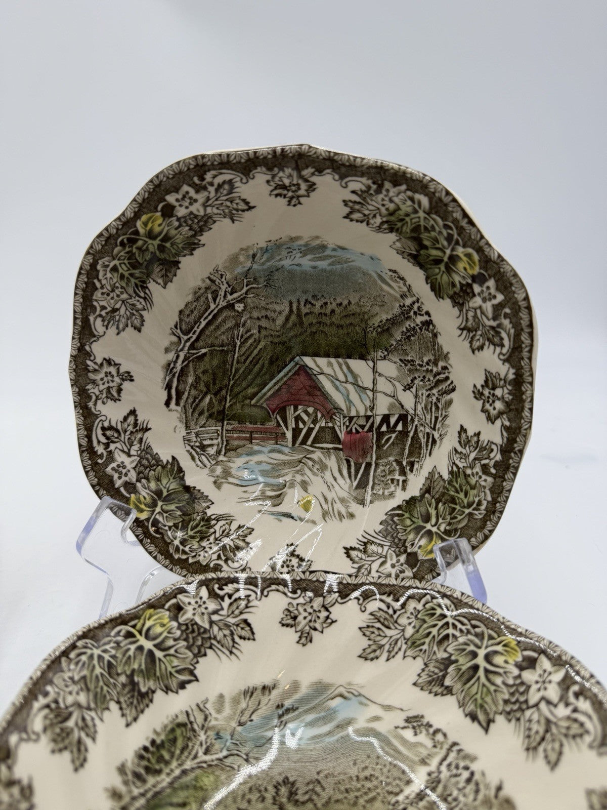 Vintage Johnson Bros The Friendly Village Porcelain English Bowls Set 5 Bridge