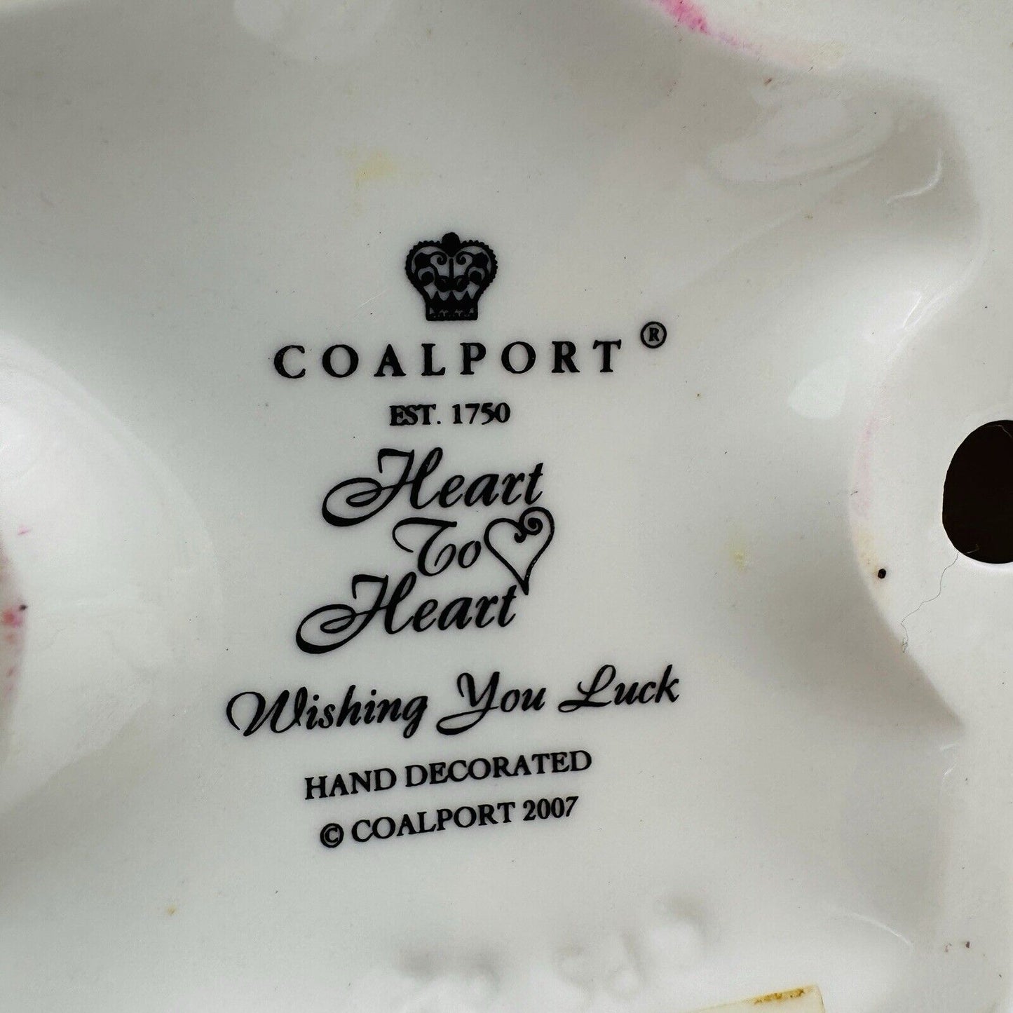 Coalport Bone China Heart To Heart Wishing You Luck Fashion Lady Figurine Black