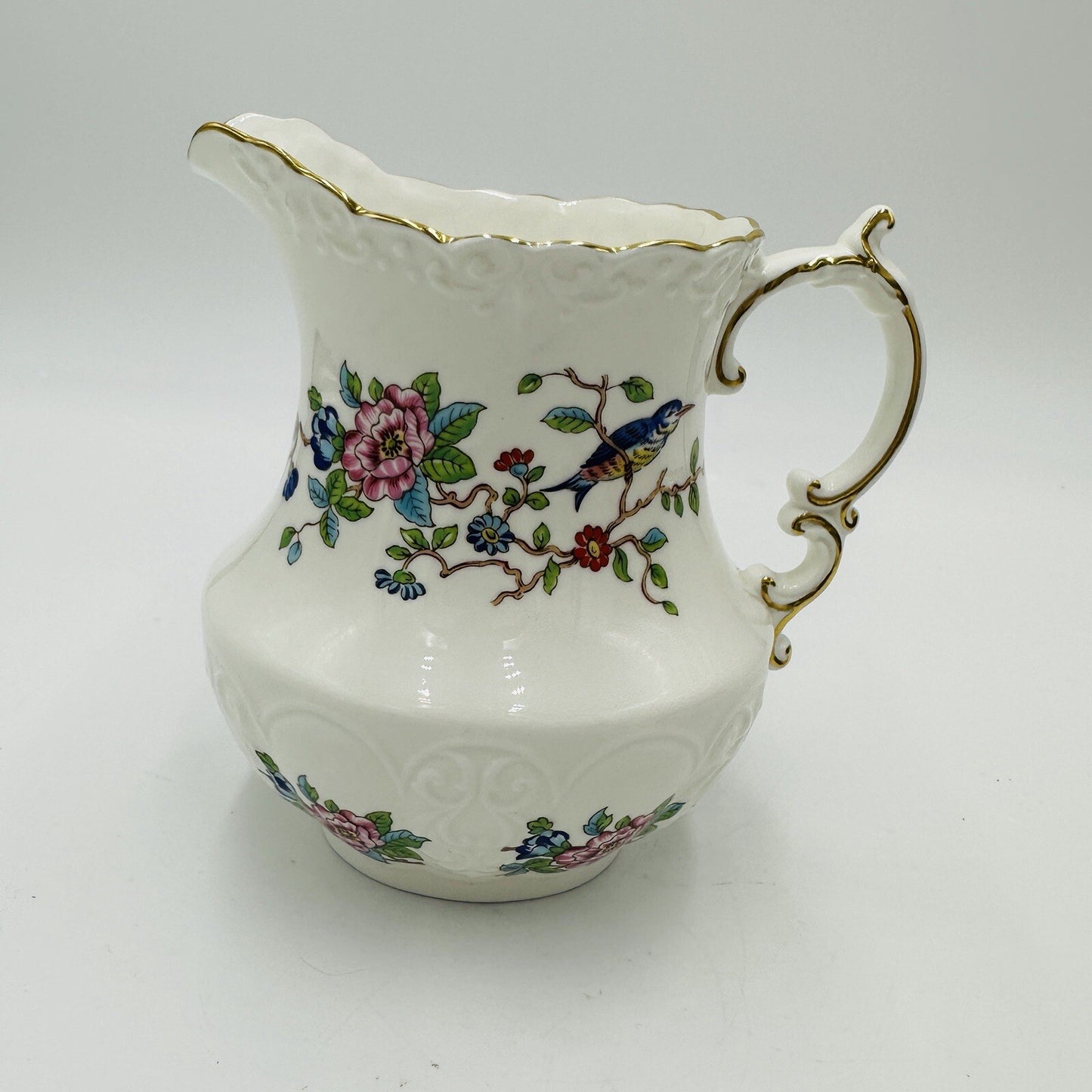 Aynsley Pitcher Porcelain Pembroke Floral 6in H 18th Century Design Large