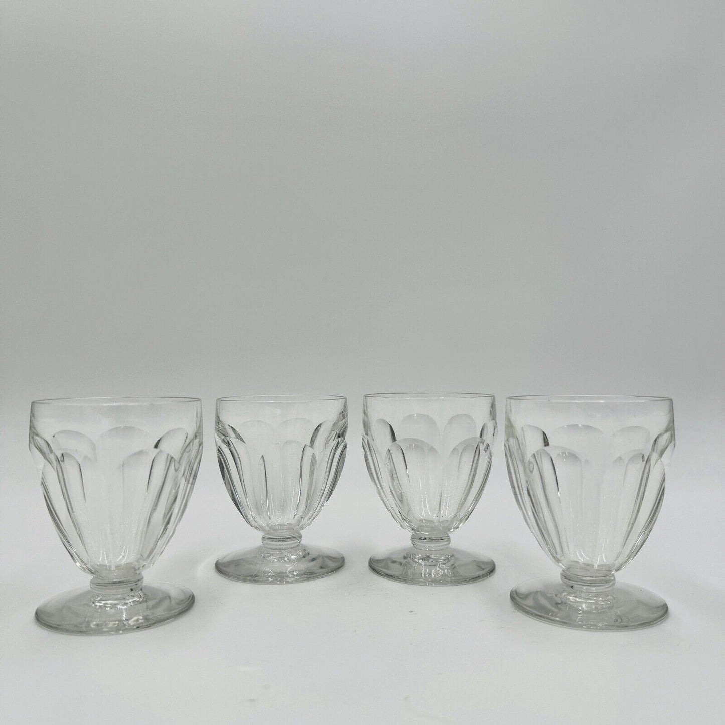 BACCARAT France Crystal Tallyrand White Wine 3 3/8” Set 4 Pieces Cordial Glasses