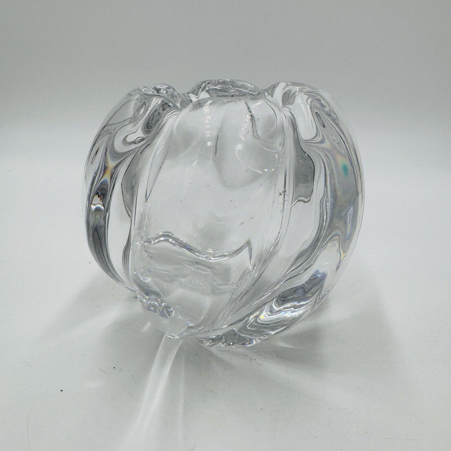 Vintage Orrefors Swedish Art Glass Rose Bowl Vase Edvin Ohrstrom Signed 2444.511