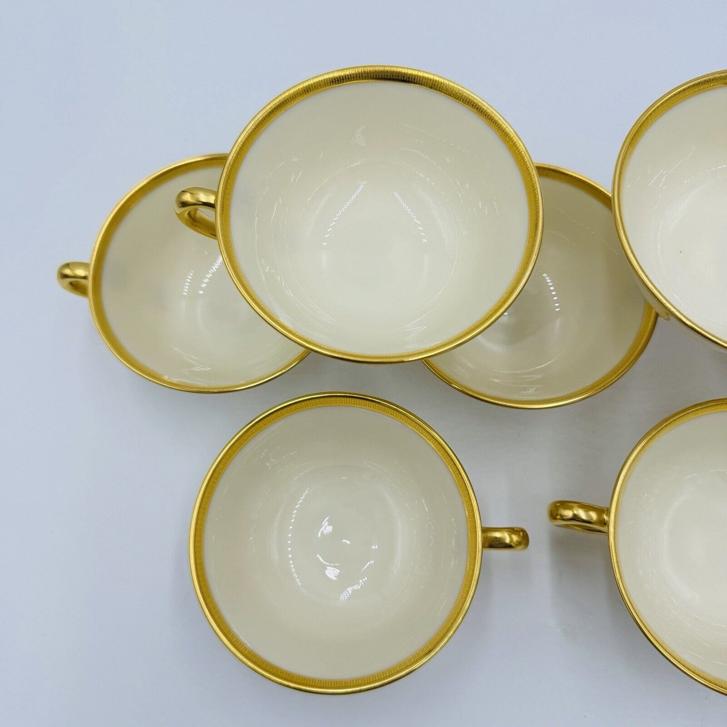 Lenox Tuxedo Gold J-33 Porcelain USA Tea Cups 10 Pieces