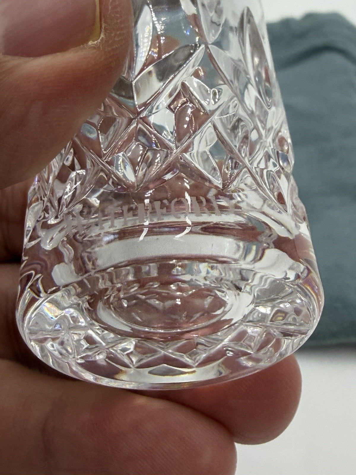 Waterford Crystal Bottle Ornament Baby's 1st Christmas Figurine Clear 3.5”