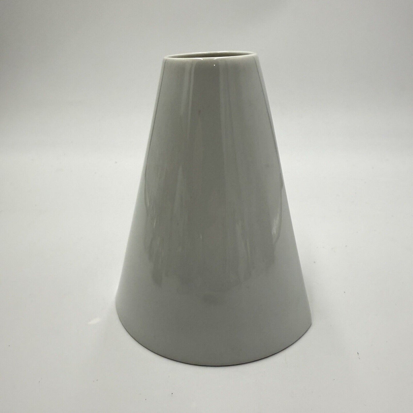 Rosenthal Germany White Geometric Op Art Porcelain Vase Ambrogio Pozzi 5”