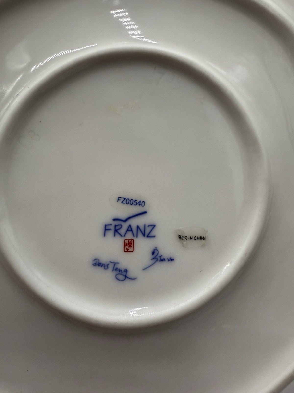 Rare FRANZ Fine Porcelain Giraffe DESSERT PLATE Jungle Beauties Collection 6.25