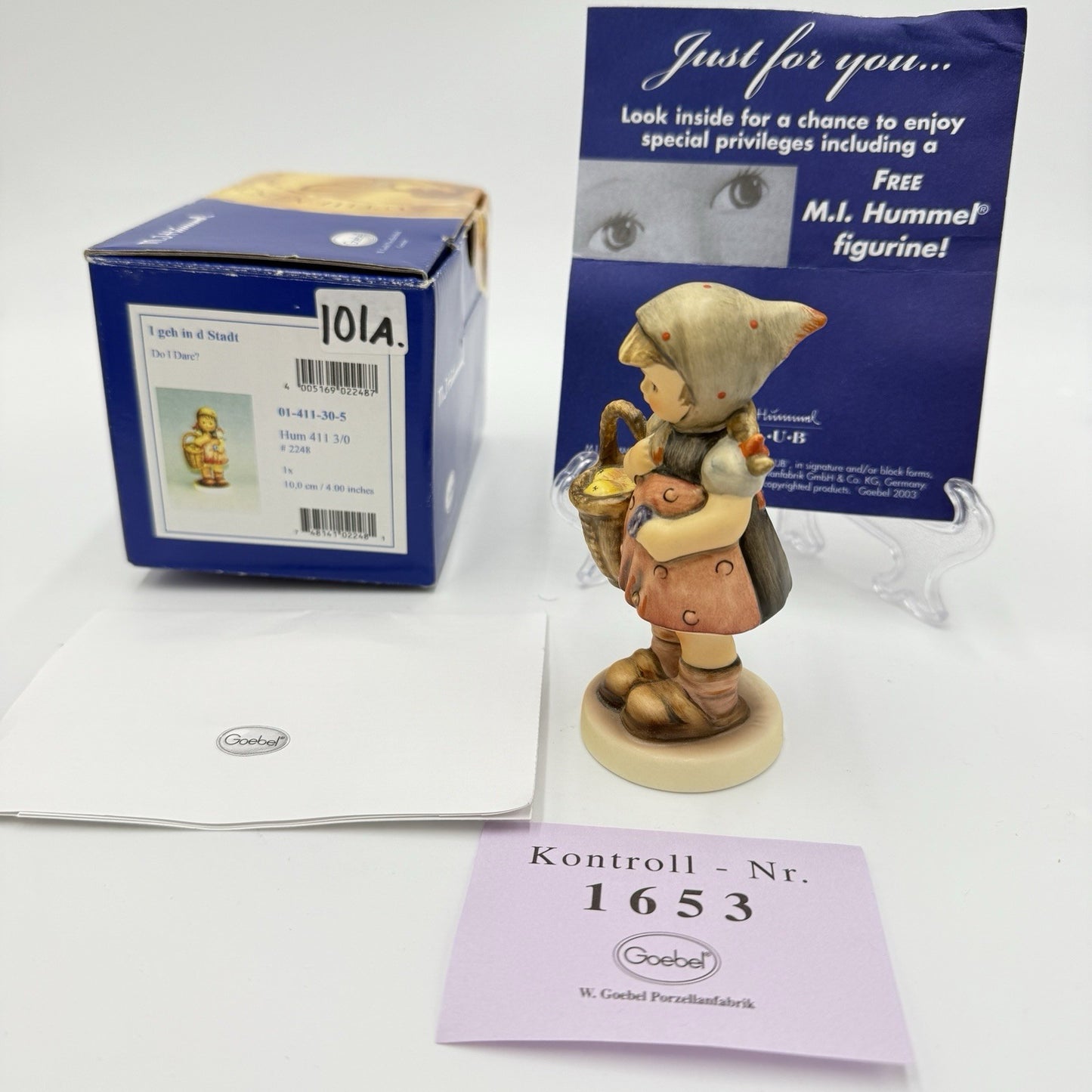 Hummel Goebel Do I Dare? #2248 Girl W/Basket Figurine Porcelain Germany Boxed