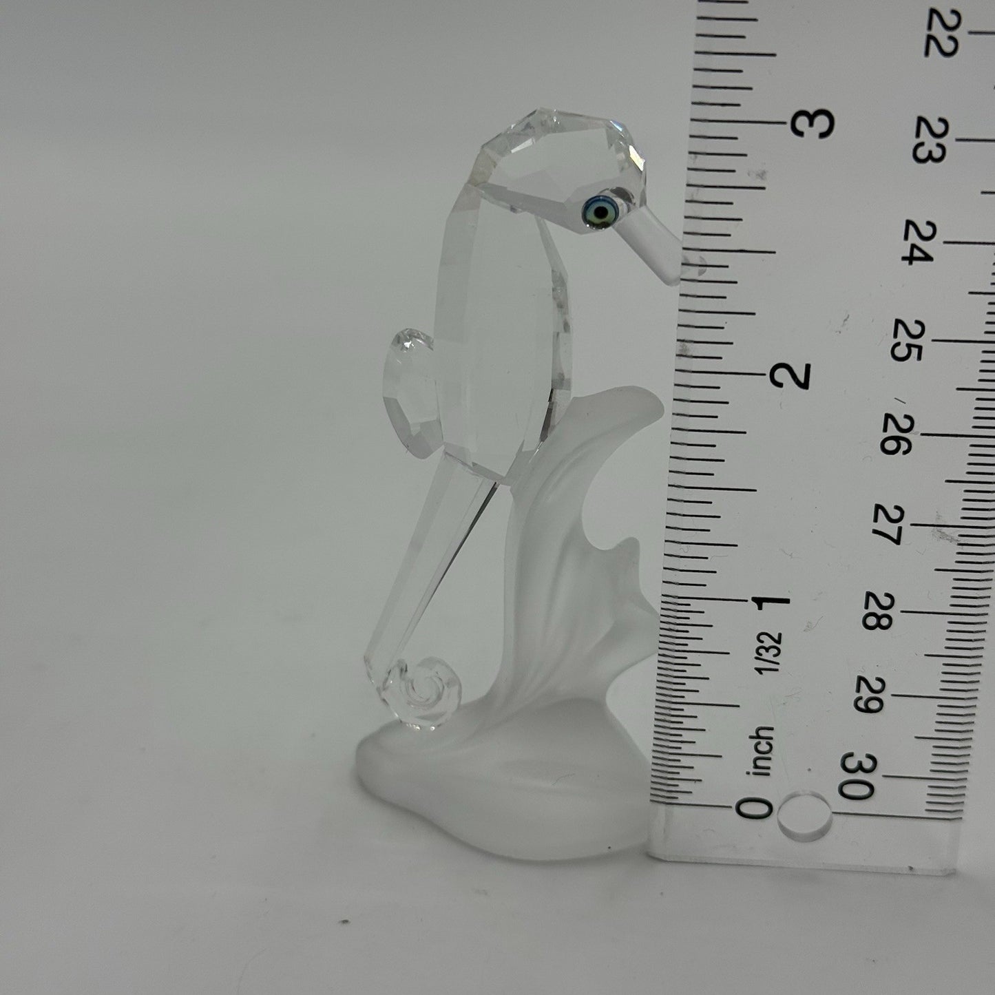 Swarovski Crystal Austria Sea Horse Frosted Base Figurine 3” Retired 2006
