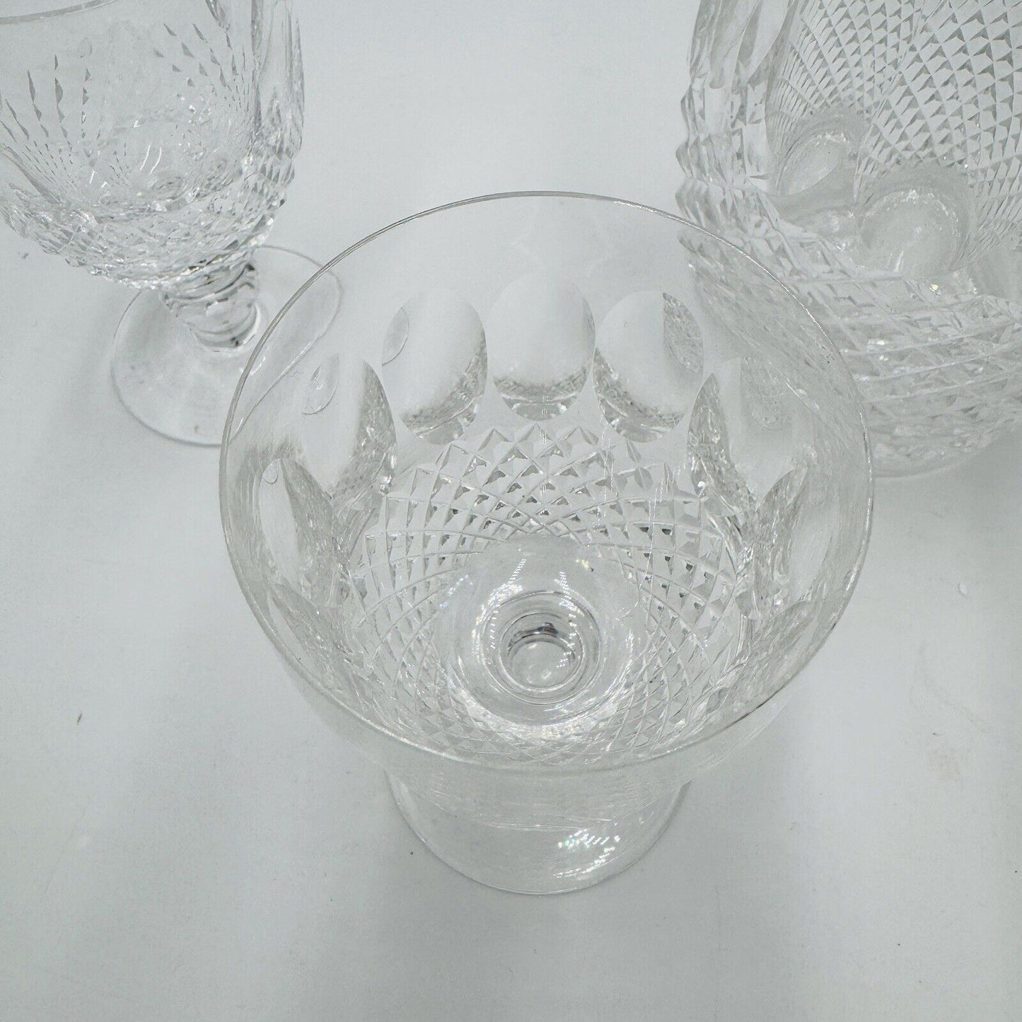 Waterford crystal colleen pattern decanter & 4 claret wine glasses Irish Clear
