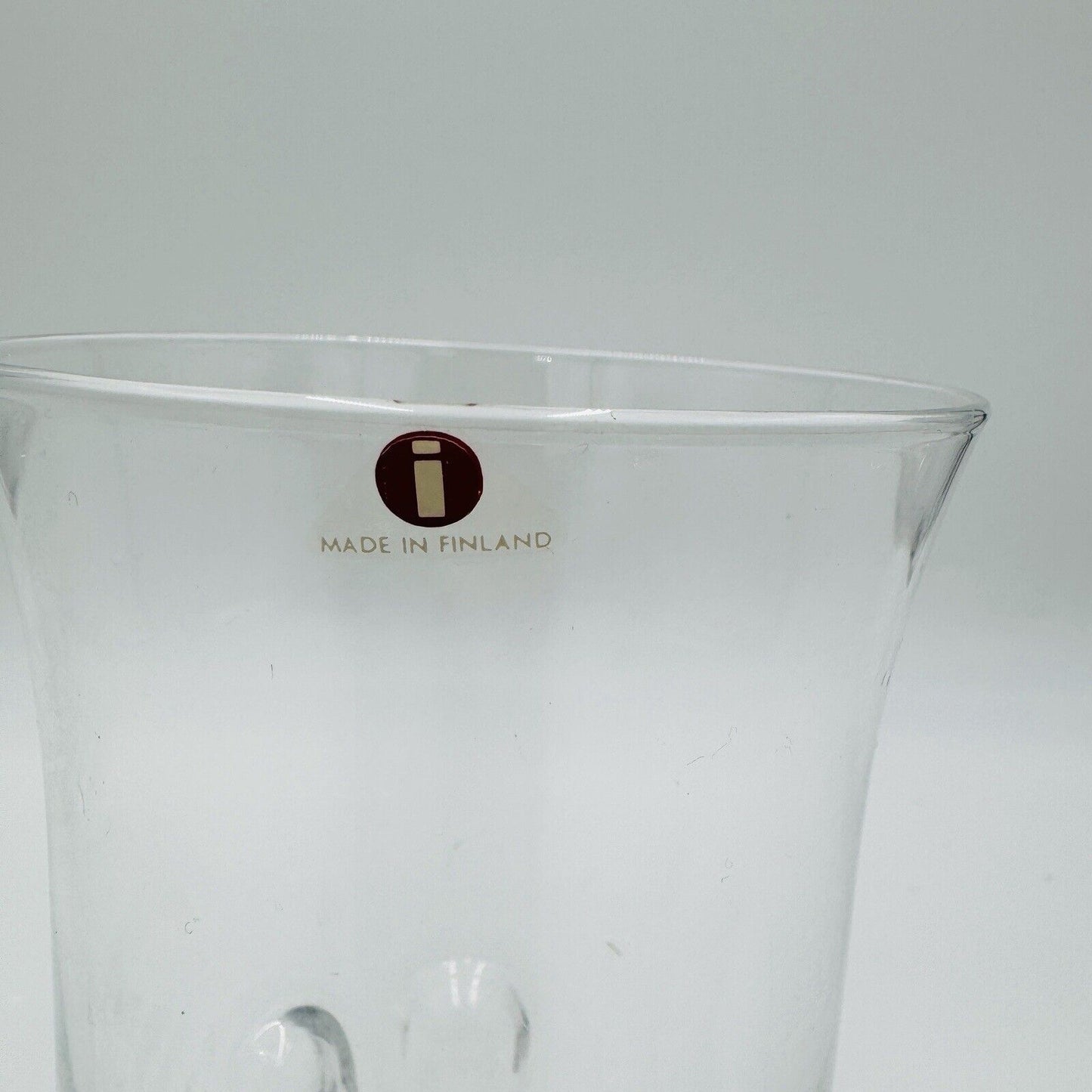 iittala Finland Crystal Glass Vase Marja Design Tapio Wirkkala 6.5” 1976 Vintage
