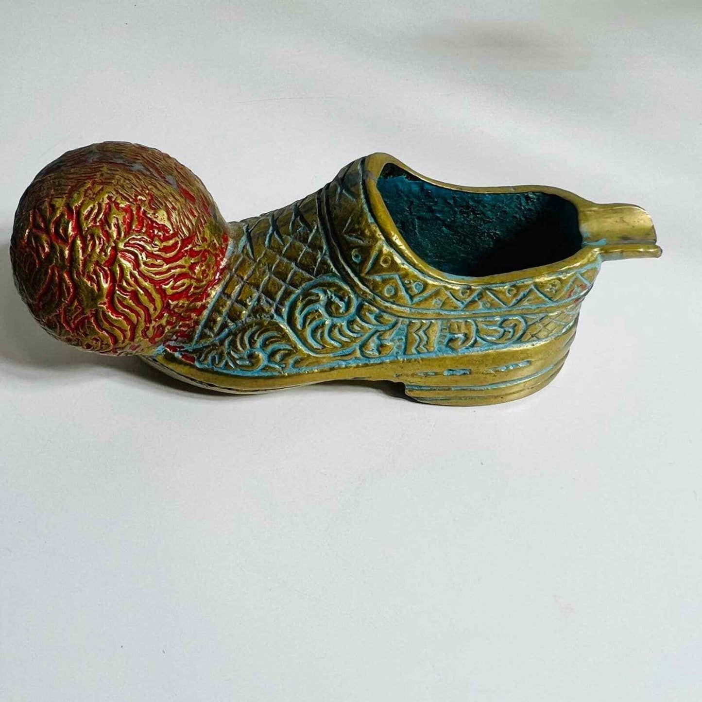 Brass Ashtray Shoe Cigarette Holder Metal Design Home Decor Vintage Ball