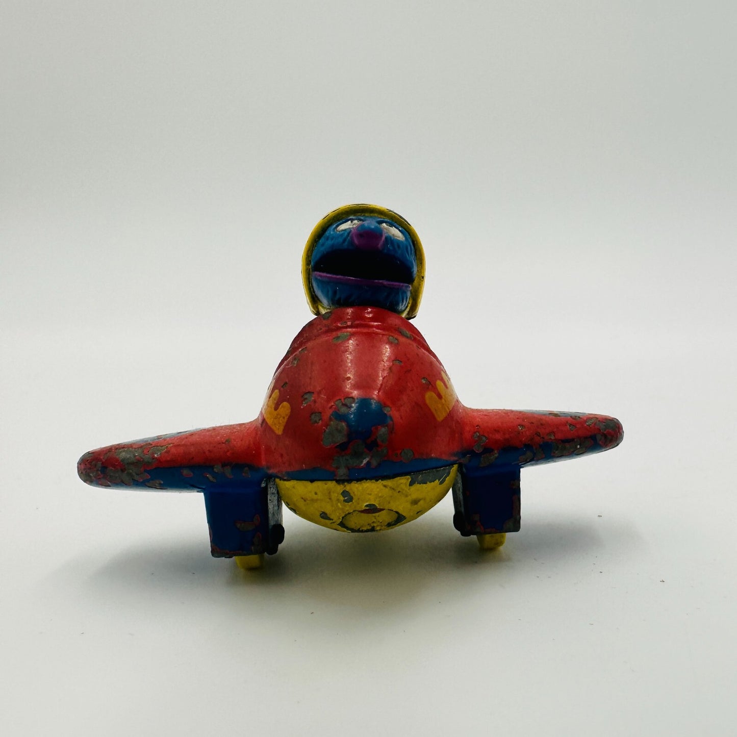 Muppets Diecast Grover Metal Airplane 2.5in Vintage Sesame Street Toy Worn 1986