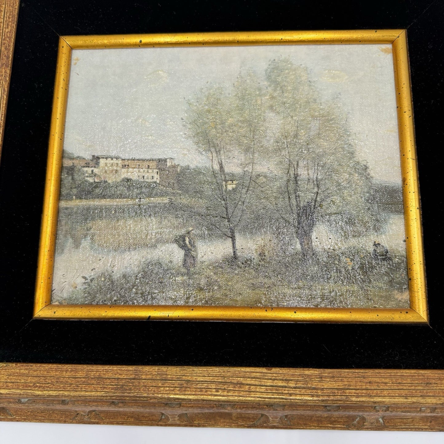 COROT 19th Century French Original Animated Landscape Oil Painted On Canvas