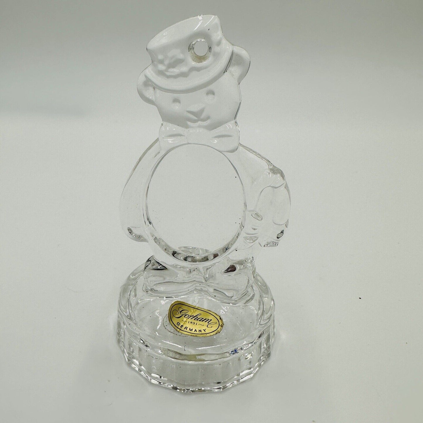 Gorham Bear Photo Christmas Ornament Holiday Decoration Decor Vintage Glass