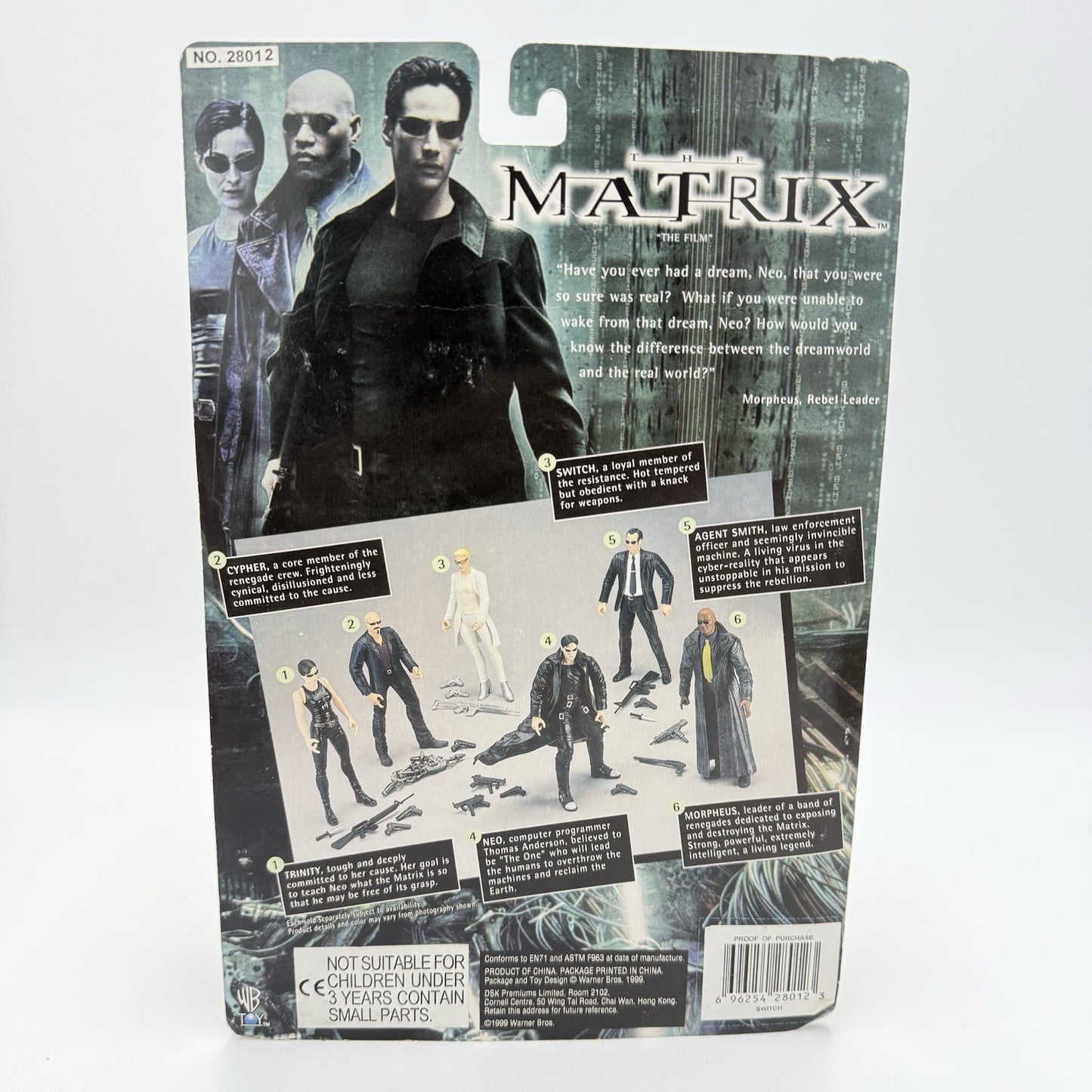 Warner Bros 1999 The Matrix The Film Featuring Switch Action Figurine