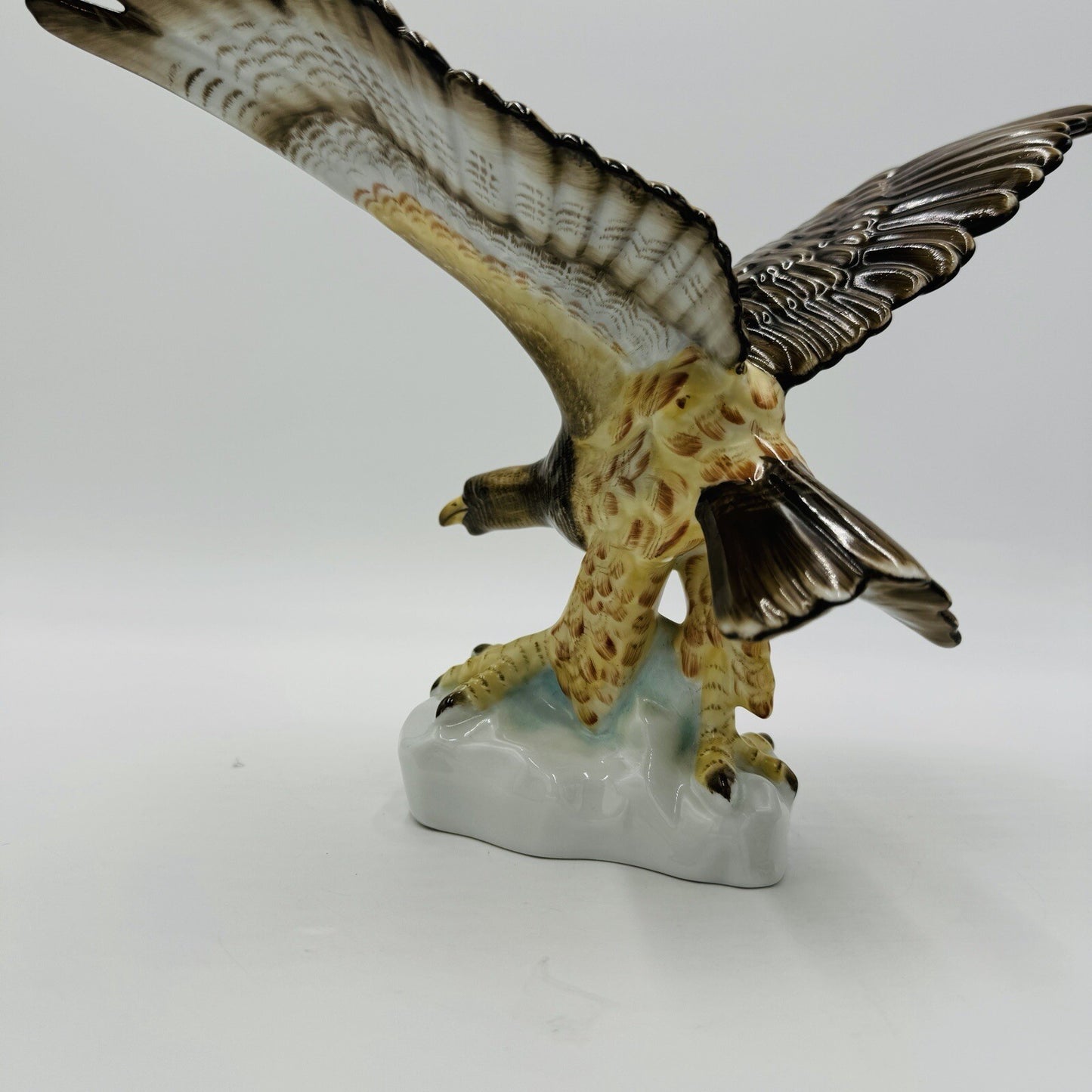 Herend Turul Eagle on Rock Wings Porcelain Spread Out Figurine 5057 Hungary