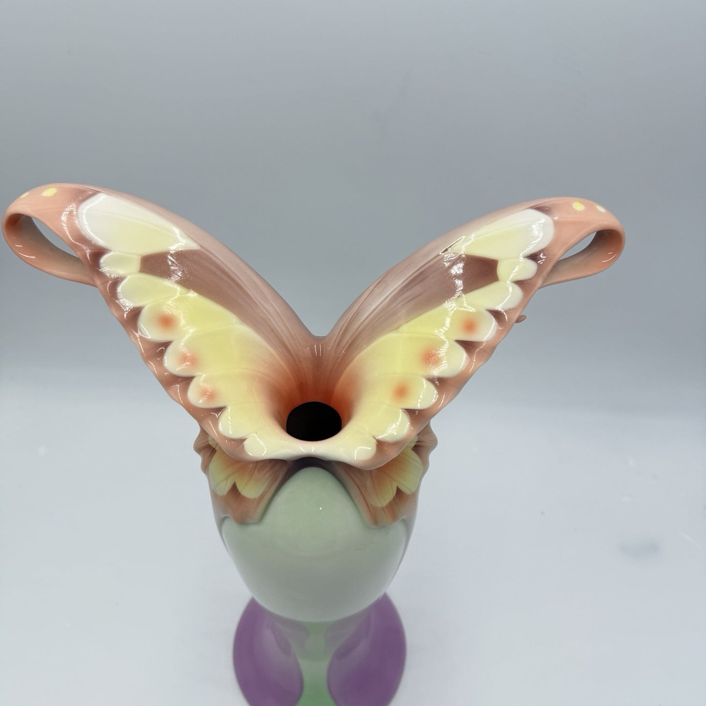 FRANZ porcelain 15 1/2” Papillon-Butterfly Collection Vase-Spread Wings