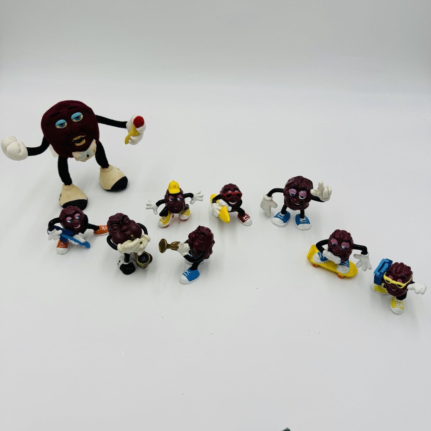 Calrab California Raisins 1988 Action Figurines Applause Lot 9 Pieces Vintage