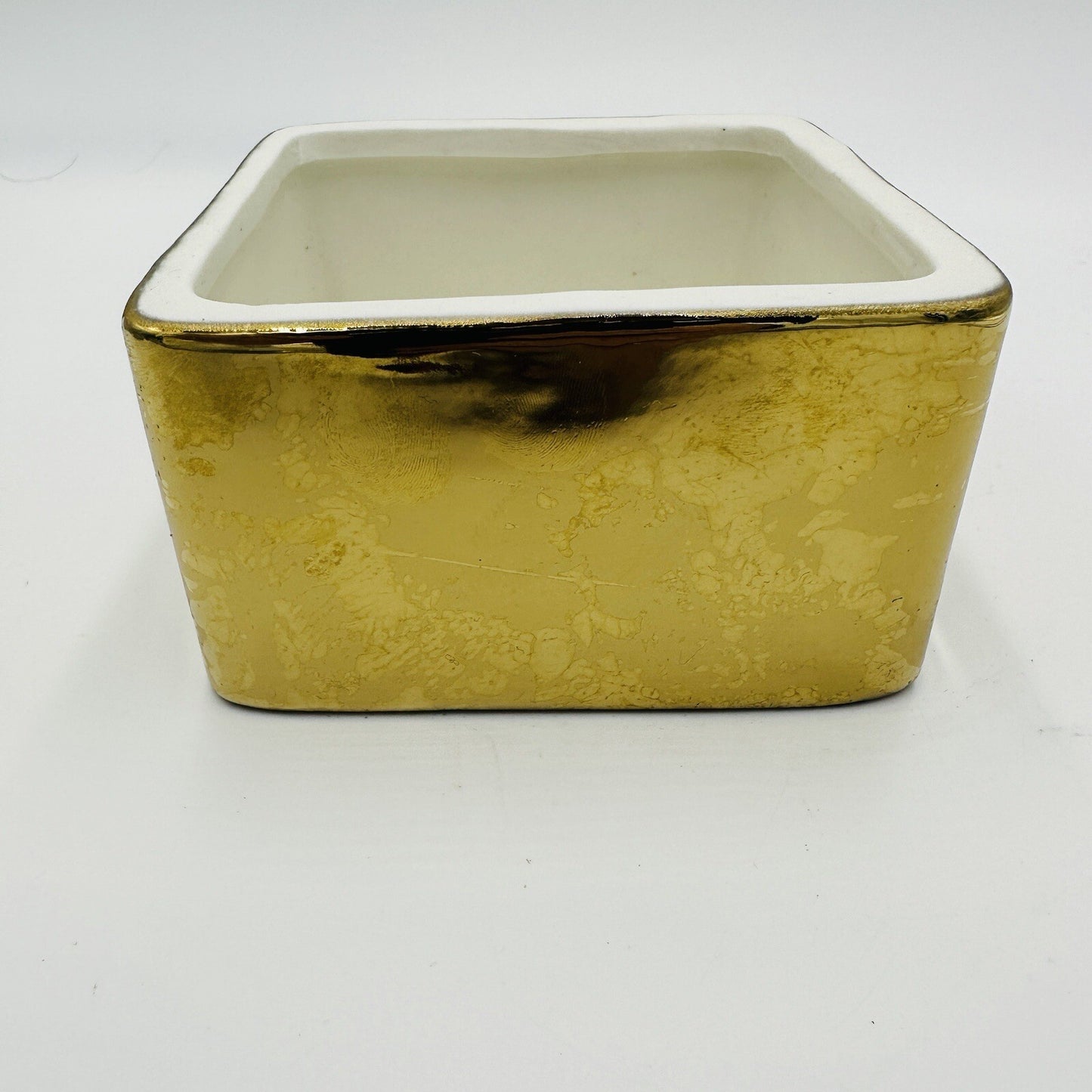 Pottery Barn Box The Emily and Meritt Gold Ceramic Replacement Missing Lid