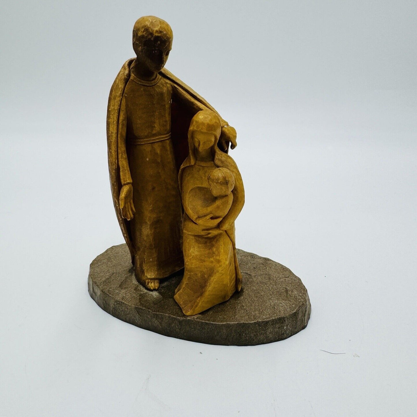 Mod Depose Plastic Religious Mary Joseph Baby Jesus Nativity Italy 6in Vintage
