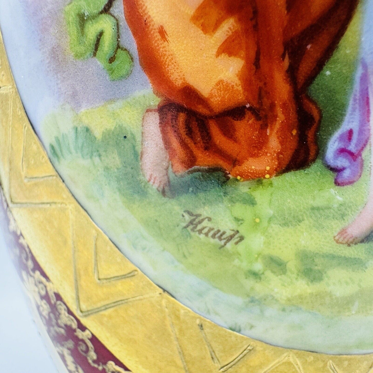 Royal Vienna Austria Porcelain Pitcher Hand Painted Portrait Art Nouveau Antique