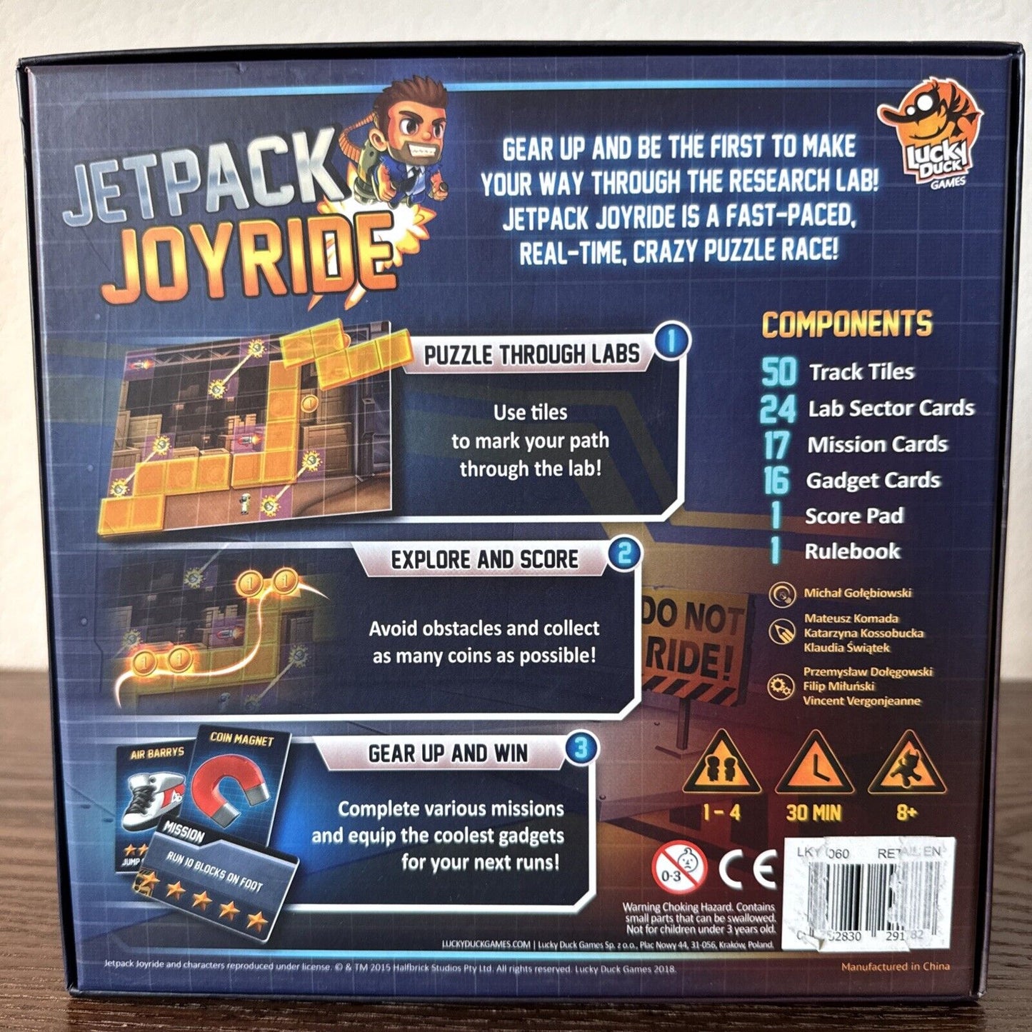 Jetpack Joyride Board Game based on app Lucky Duck Games Solo To 4 Players