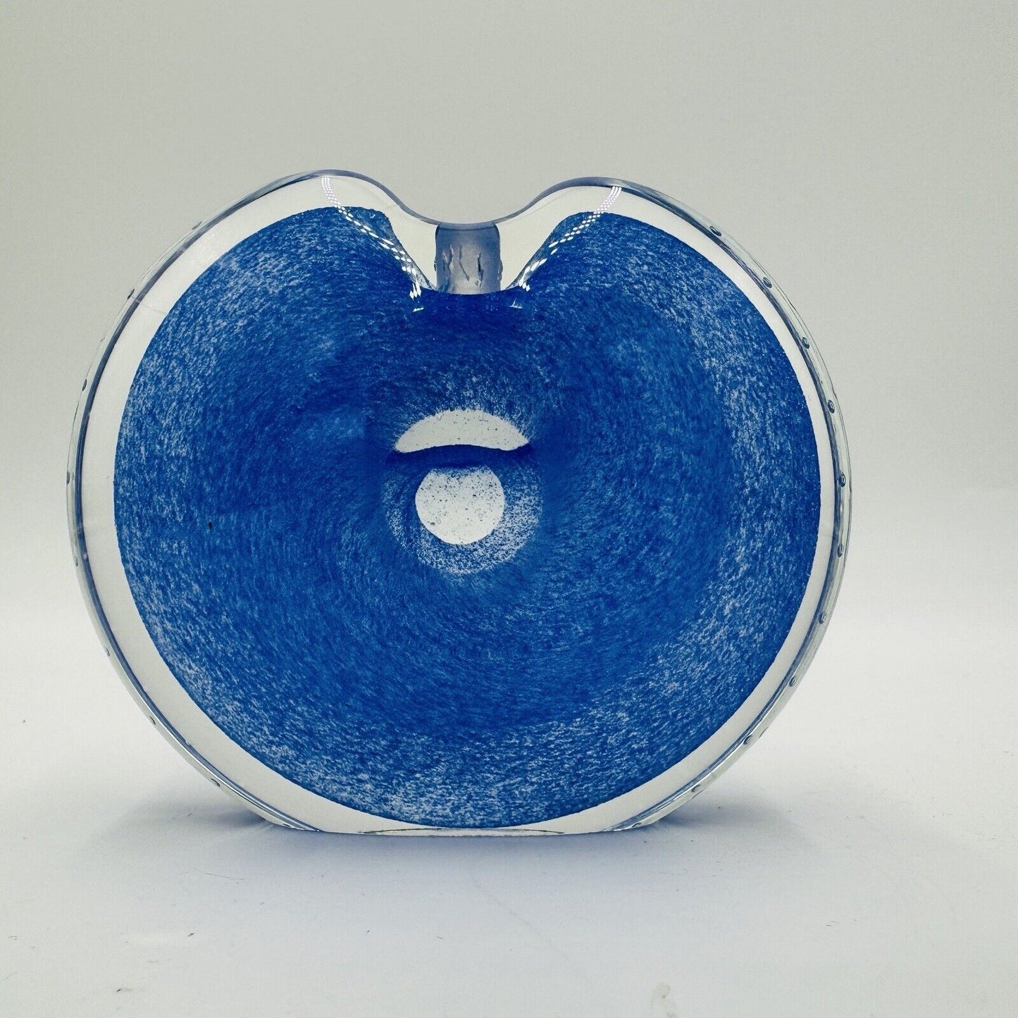 Michael Nourot art glass Vintage Blue Vase Perfume Bottle MCM 1980 Paperweight