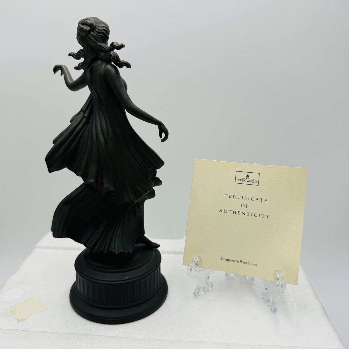 Wedgwood Signature Collection Black Basalt Dancing Hours Figurine COA Rare CW424