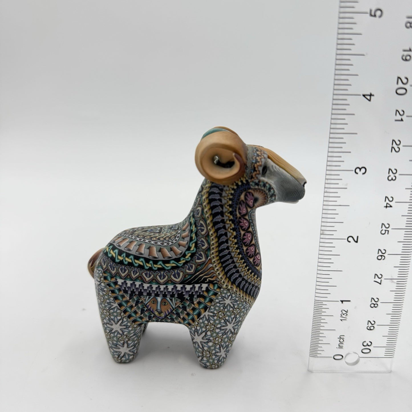 Jon Stuart Anderson Polymer Clay Ram Signed 2007 GOAT Figurine Signed