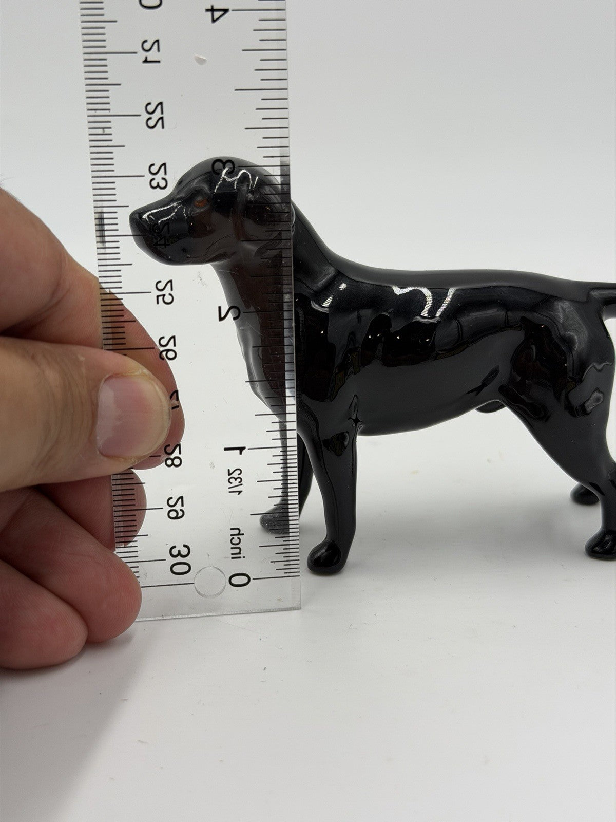 Vintage John Beswick England Black Porcelain Labrador Dog Miniature Figurine