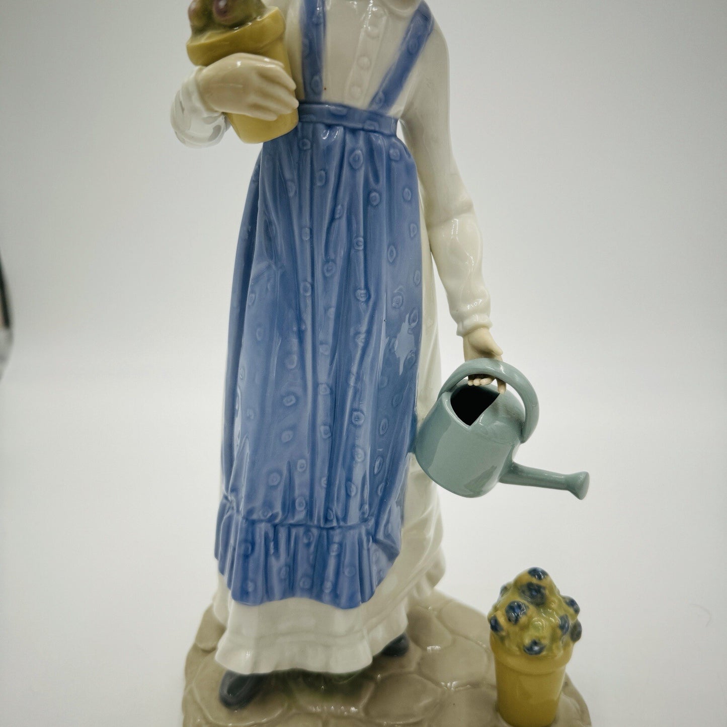 NAO by Lladro Spain Porcelain Figurine Girl W/ Watering Can Flower Large 12in