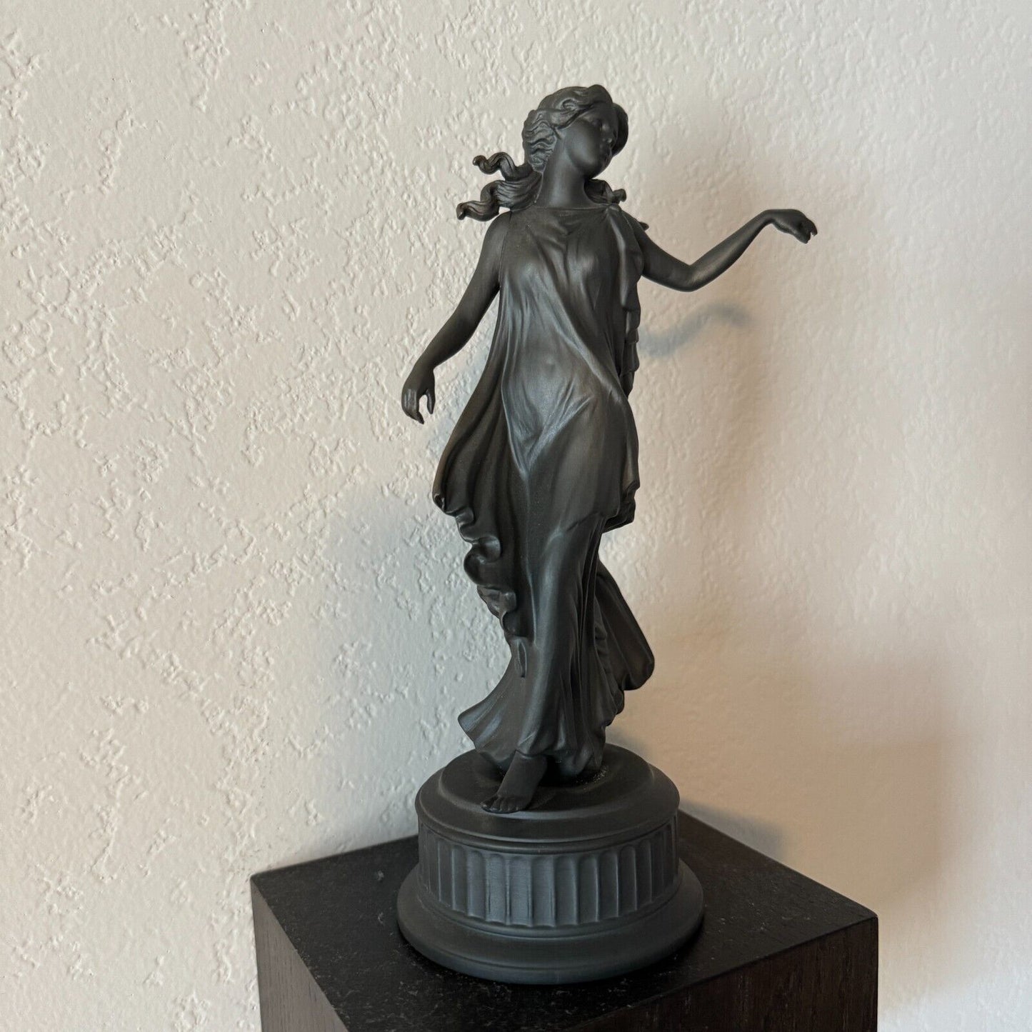 Wedgwood Signature Collection Black Basalt Dancing Hours Figurine COA Rare CW424