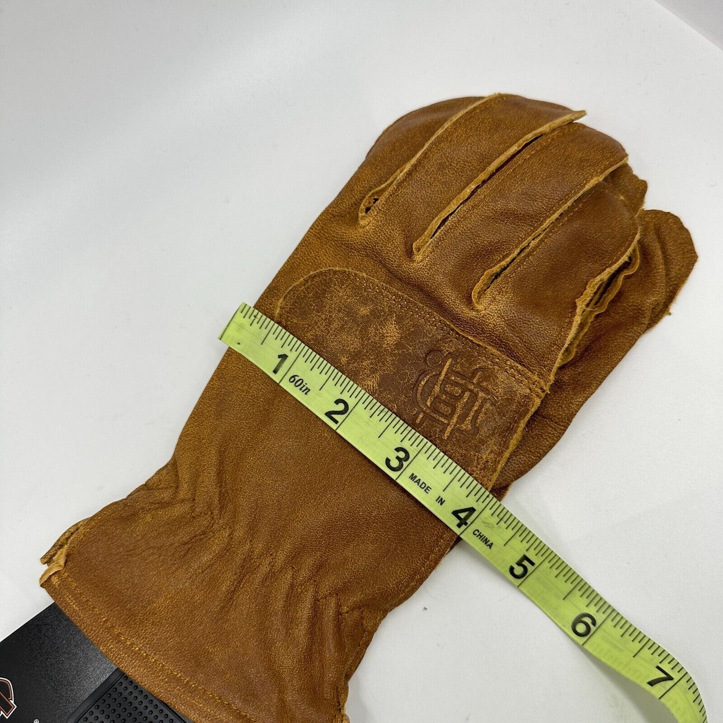 Harley-Davidson Women's Skin Gloves Work-Wear Inspired Goat Tan 98355-17VW Tag