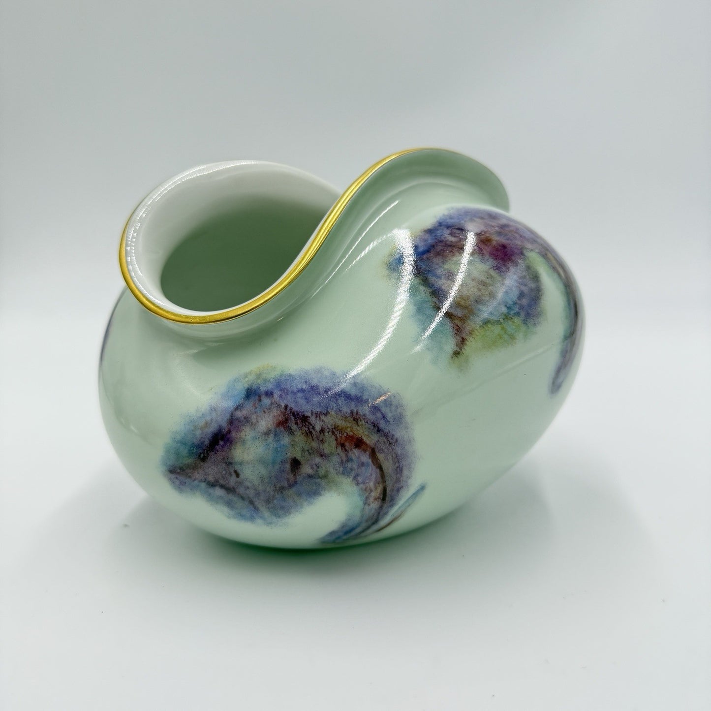 Rosenthal kunstabteilung selb Porcelain Hand Painted Porcelain Vase Abstract VTG