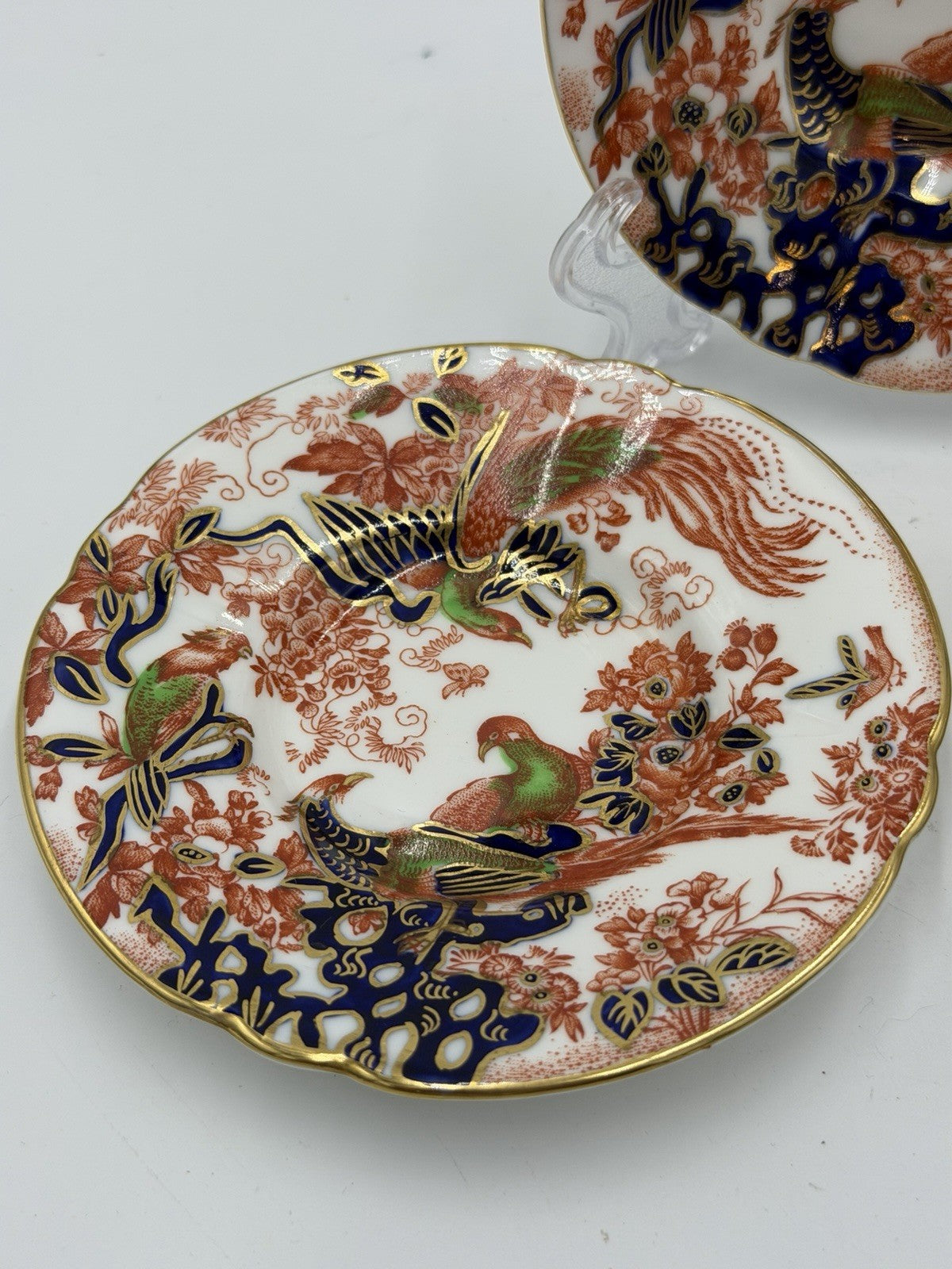1946 Royal Crown Derby Olde Avesbury Demitasse Saucers Set 3 Porcelain England