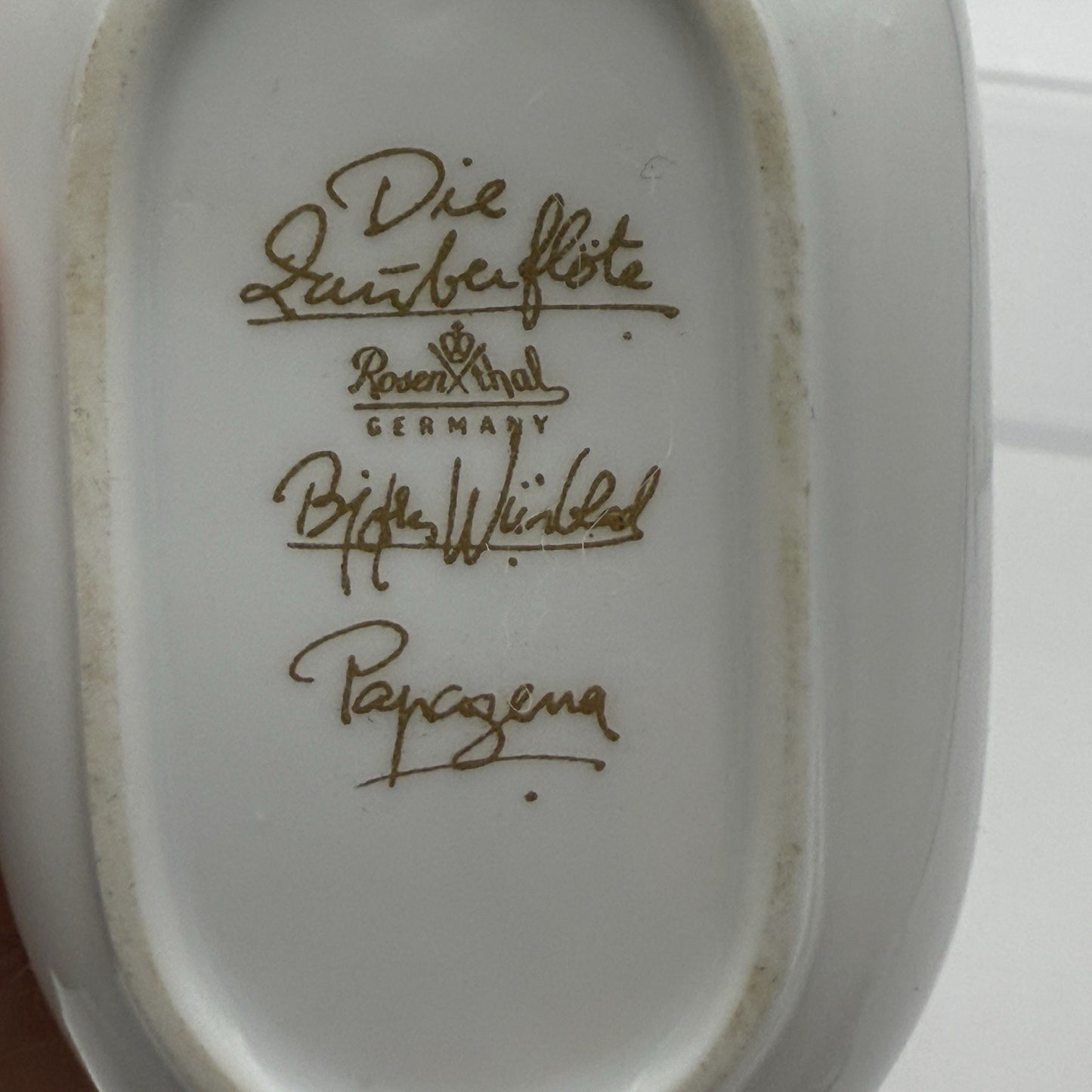 Rosenthal Signed Bjorn Wiinblad White Porcelain The Magic Flute Ashtray White
