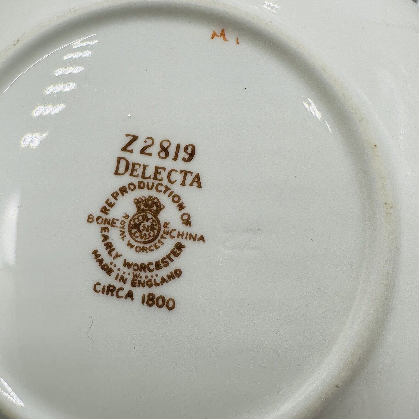 Royal Worcester Delecta Saucer Porcelain Z2819 Set Circa 1800 Lot 6 Piece Plates