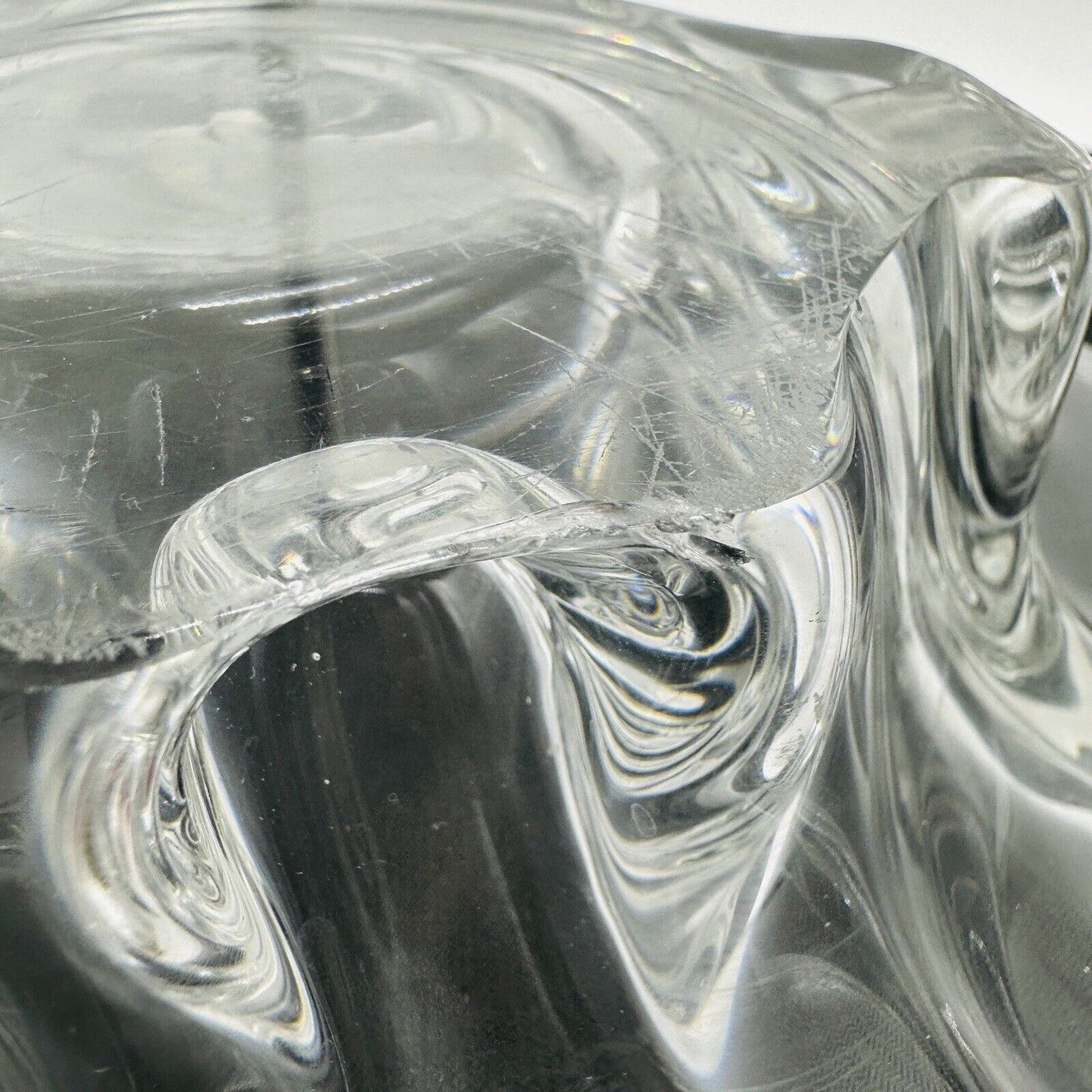Severes Crystal Centerpiece France 14.5in Wide Large Vintage Fruitbowl Serveware