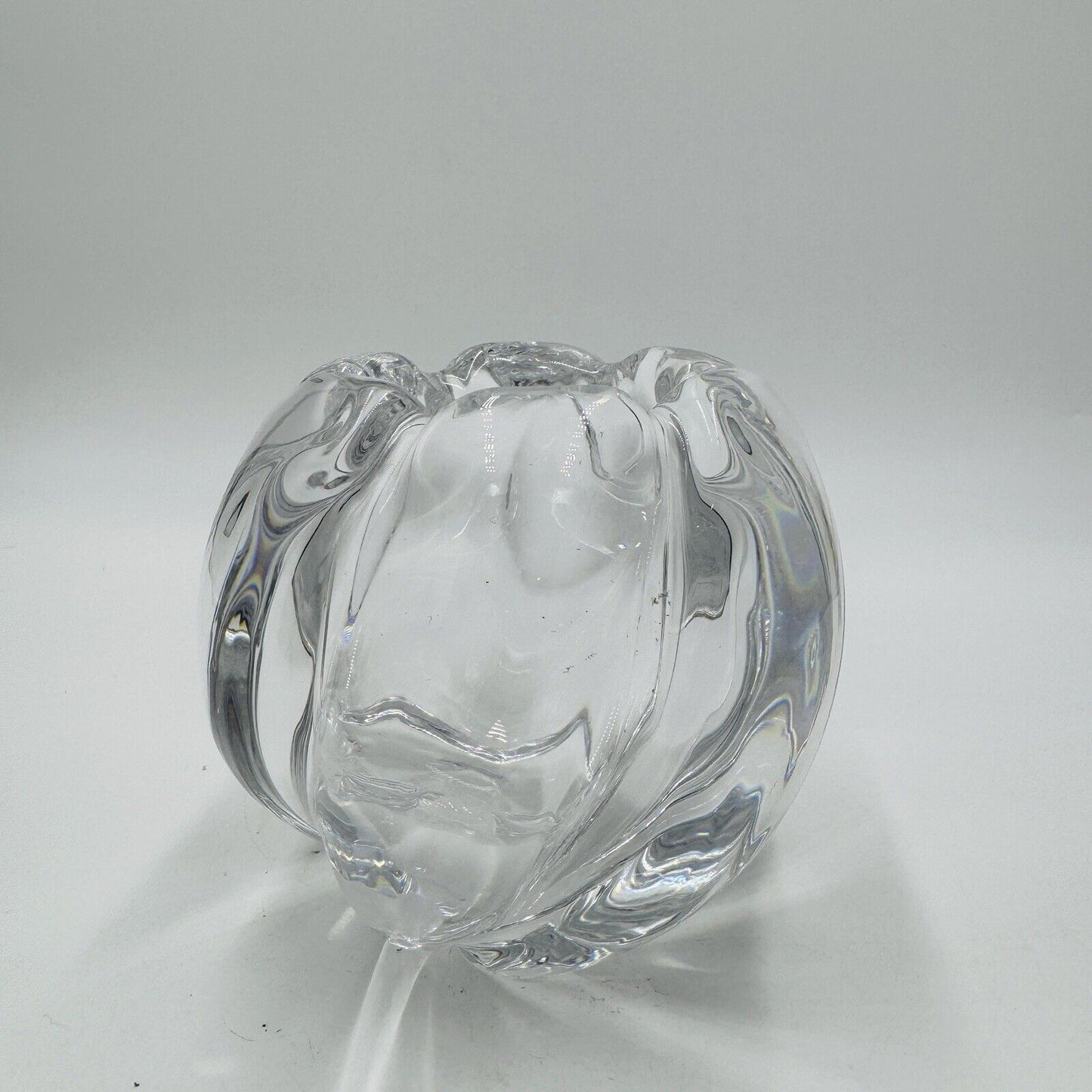 Vintage Orrefors Swedish Art Glass Rose Bowl Vase Edvin Ohrstrom Signed 2444.511