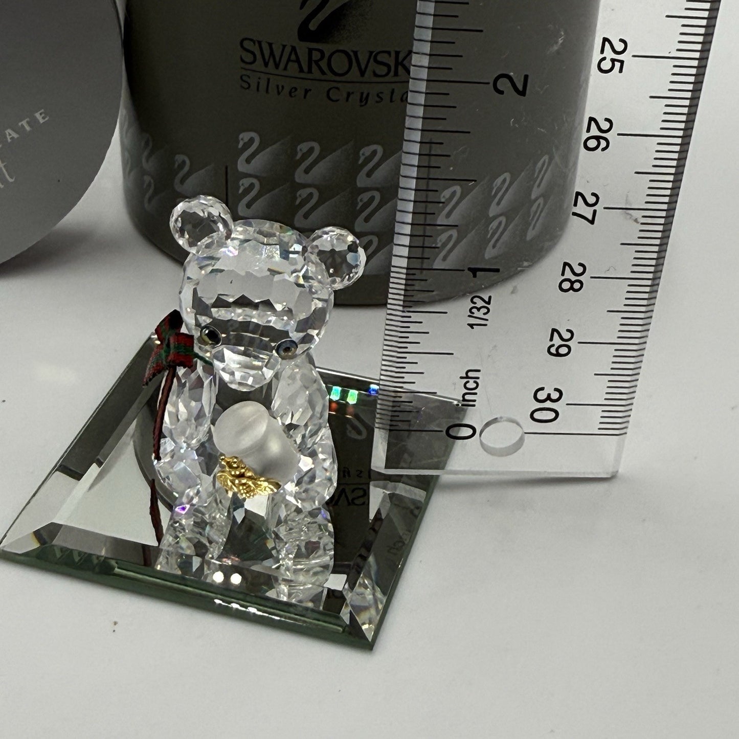 Swarovski Crystal KRIS BEAR Honey Pot w/ Bumble Bee Box /COA /glass Display