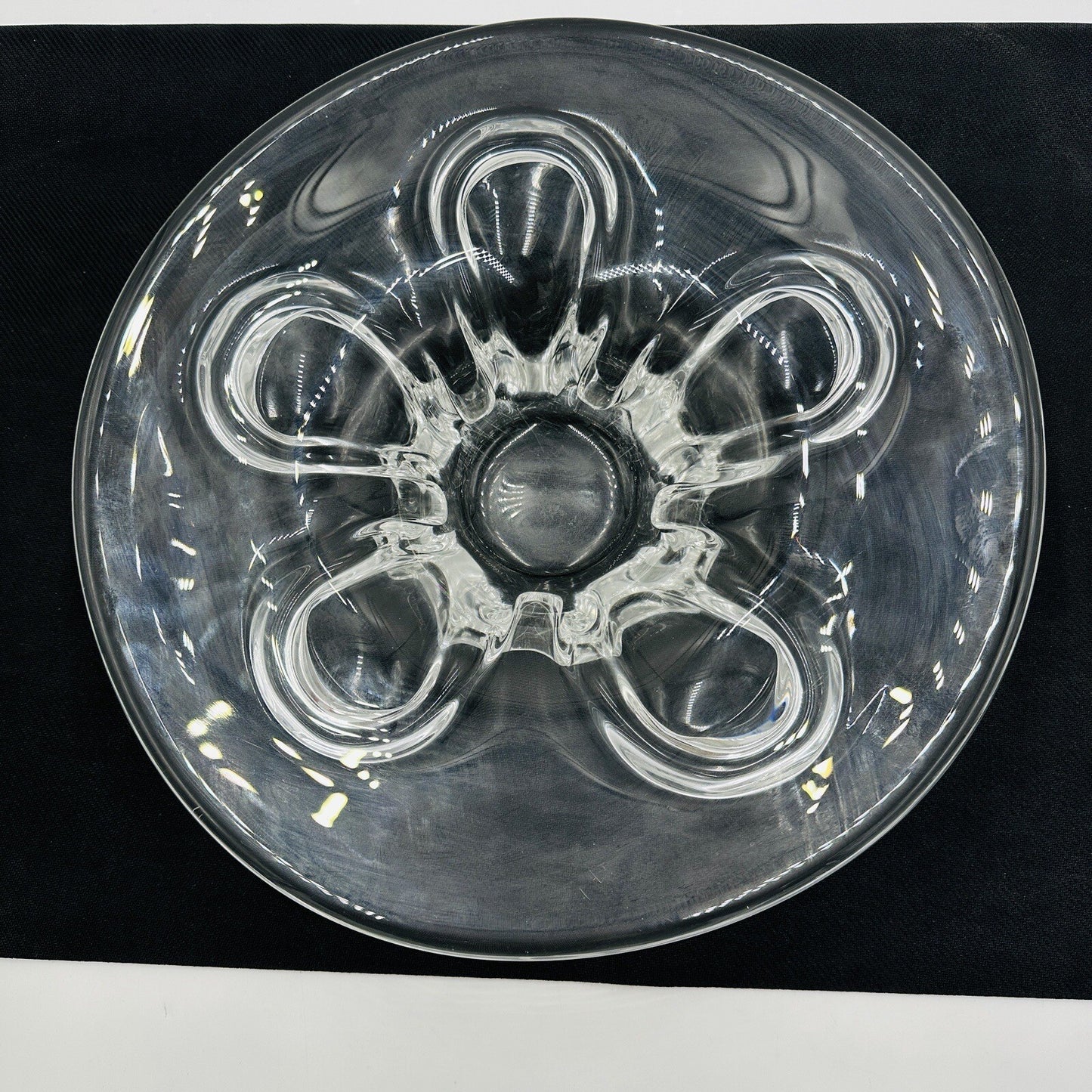 Severes Crystal Centerpiece France 14.5in Wide Large Vintage Fruitbowl Serveware