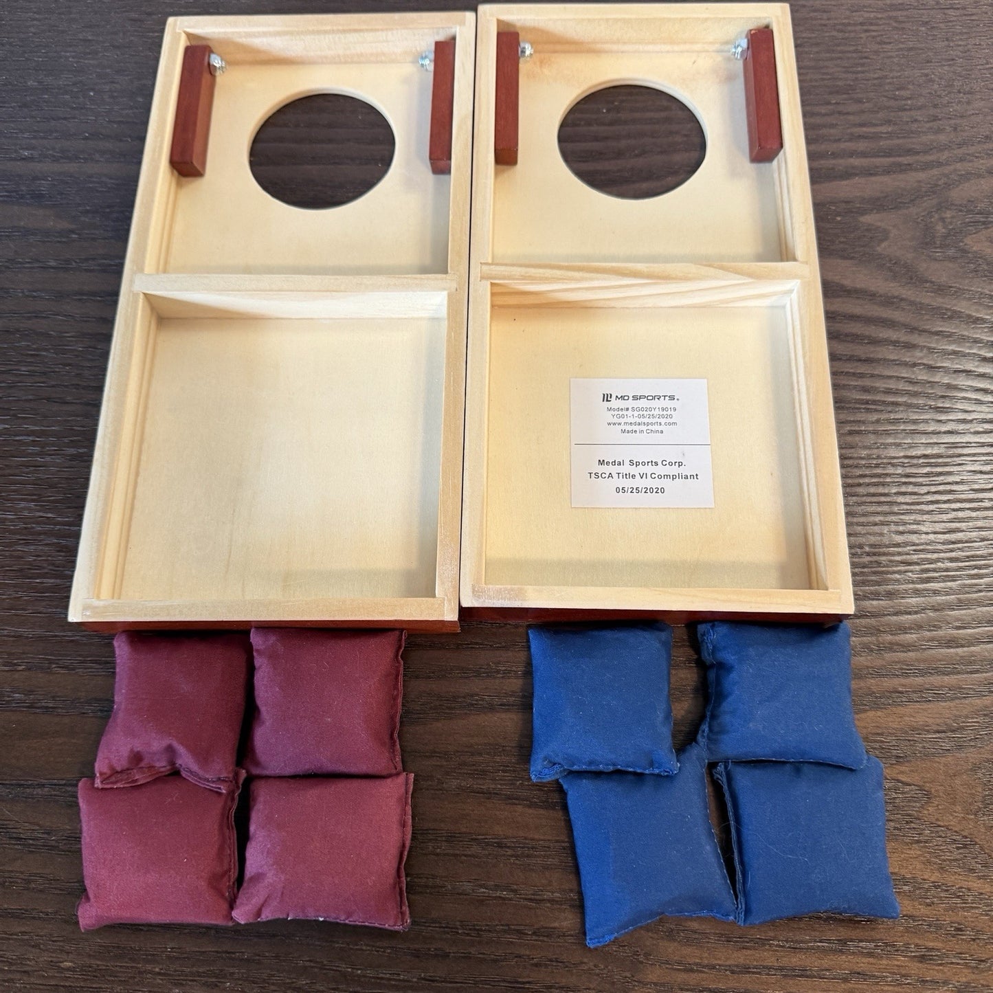 Barrington Table Top Bean Bag Toss Game Wooden Corn Hole Office Desk Size