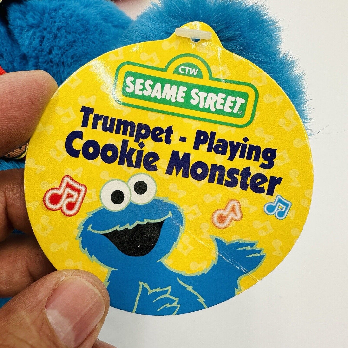 Mattel Tyco Sesame Street Cookie Monster Trumpet Playing Plush Talking 2000