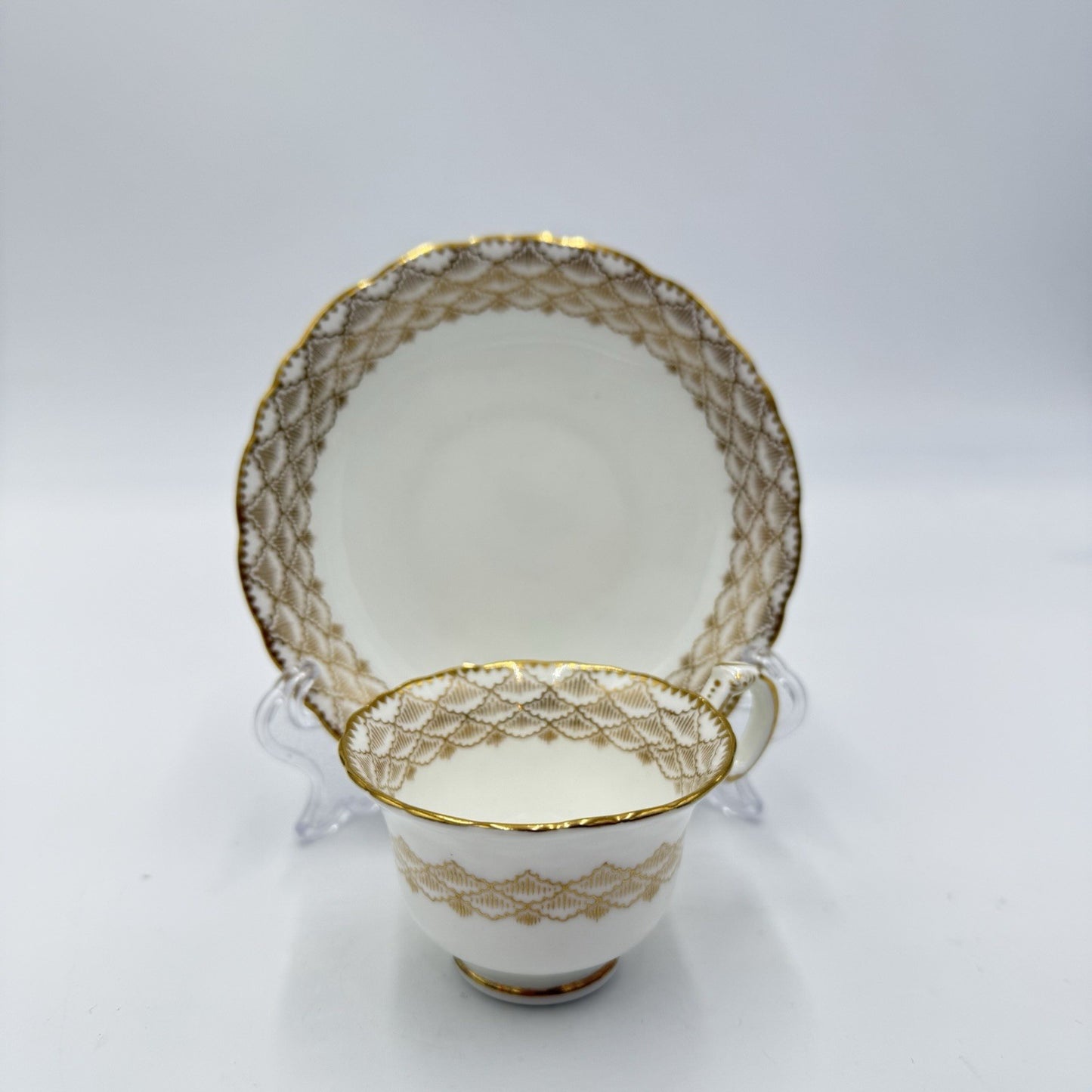 Cauldon England 1862-1904 Gold Westhead & Moore Tea Cup & Saucer #5804 Porcelai