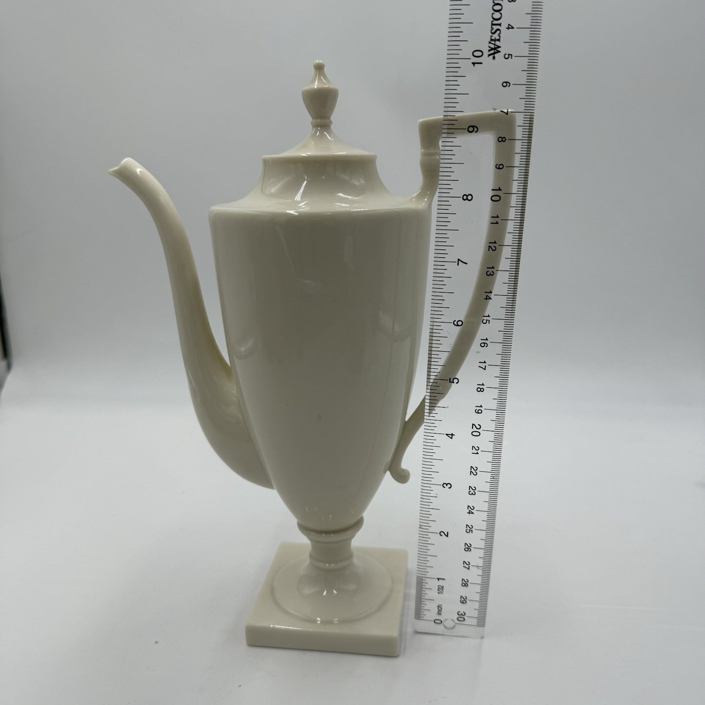 Rare Lenox USA Colonial White Coffee Pot & Lid Porcelain 10.5” Green Marking