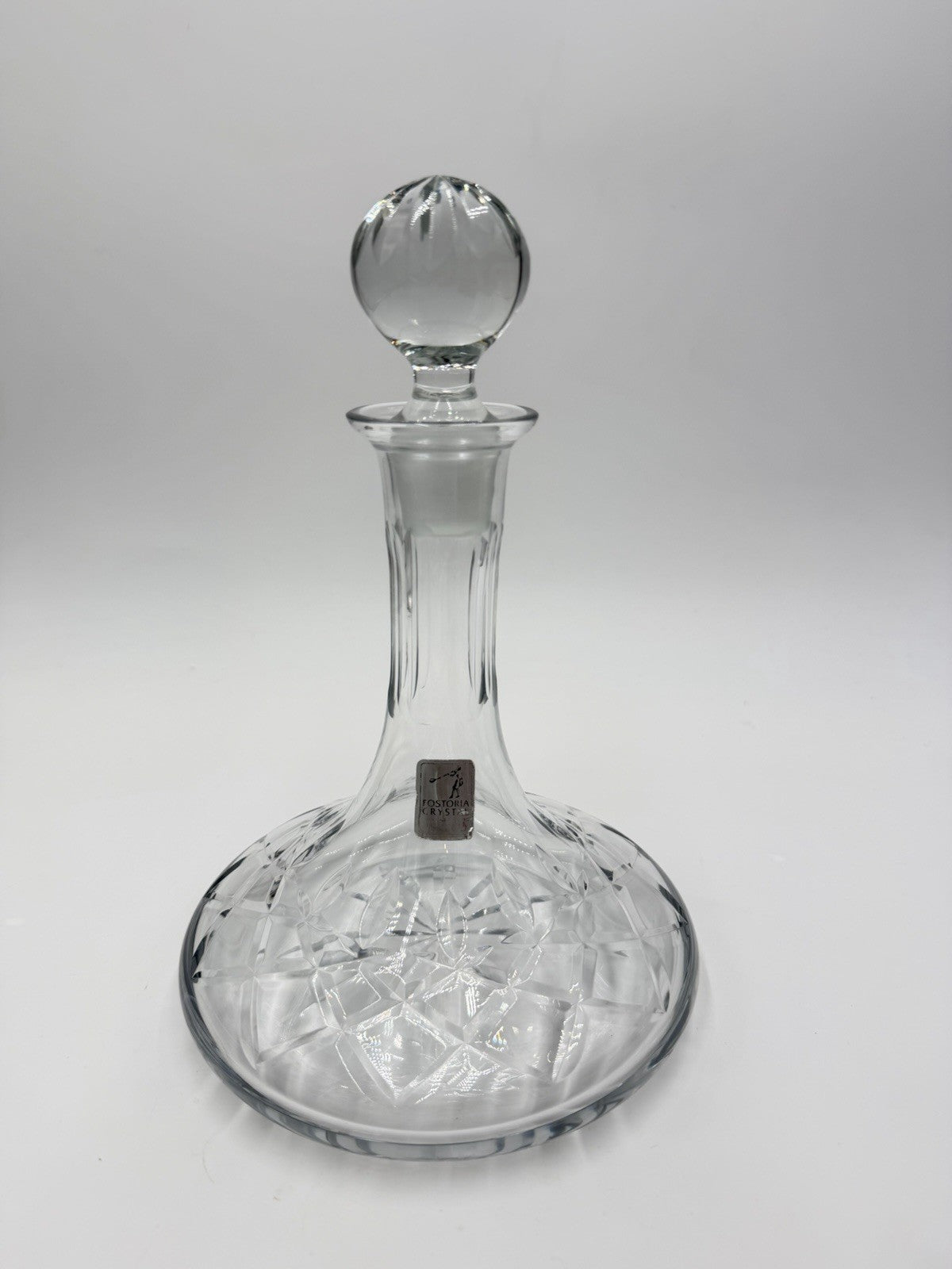 Rare Fostoria Crystal American Lead Wine Decanter W/stopper & Original Sticker